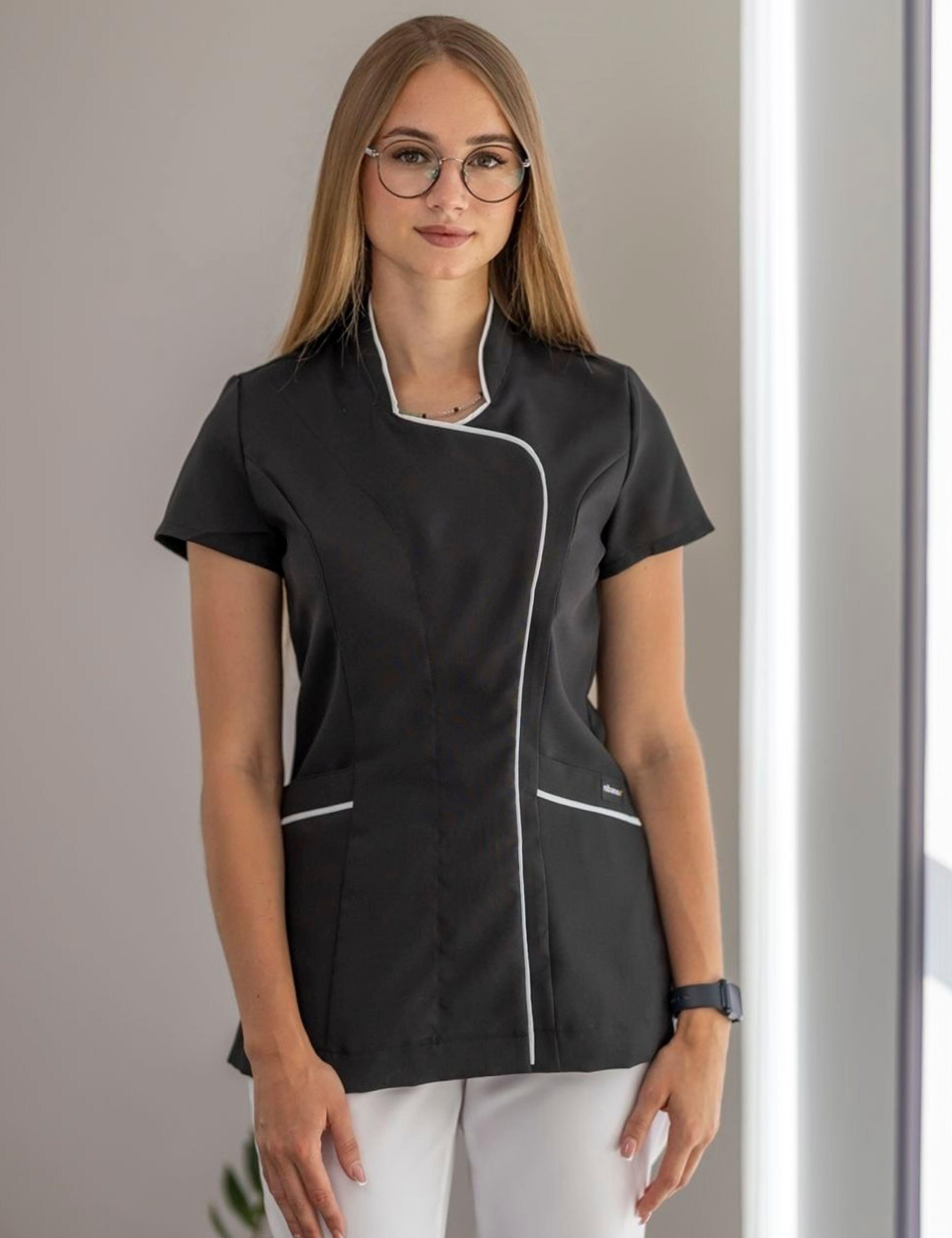 Fashionable salon tunic black and White for professionals
