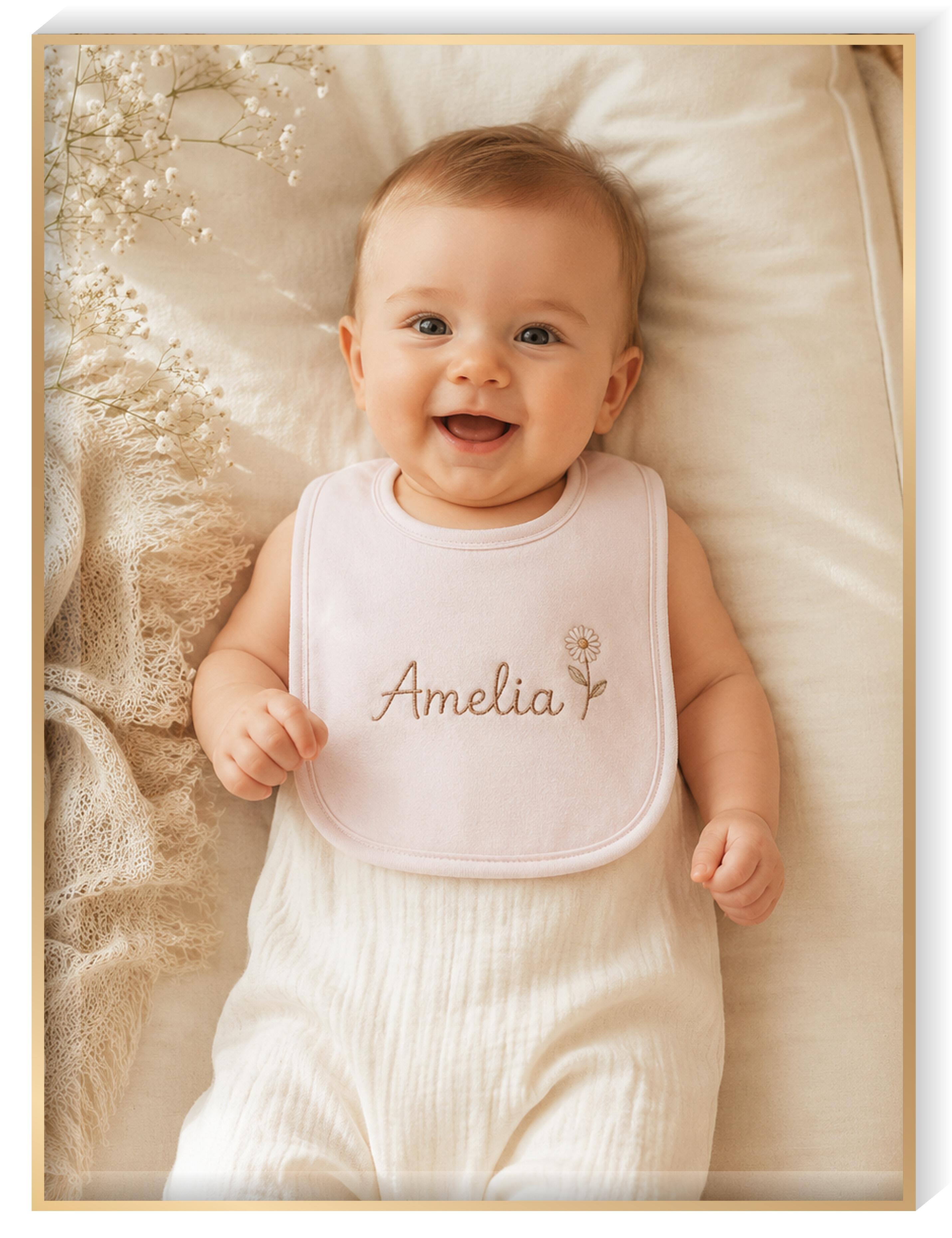 Personalised Baby Bibs Plain Printed & Embroidered