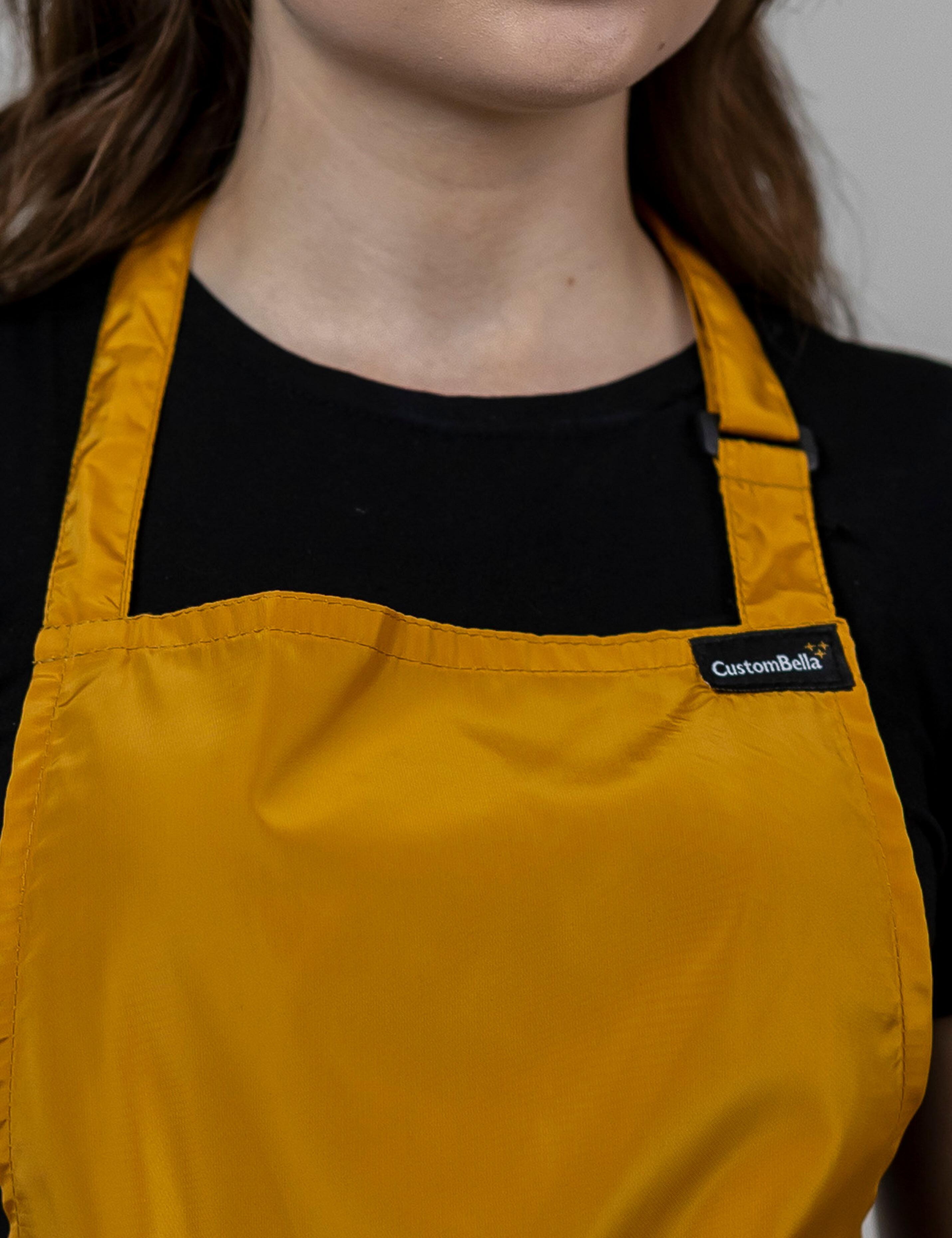 Durable mustard stylist apron waterproof with pockets
