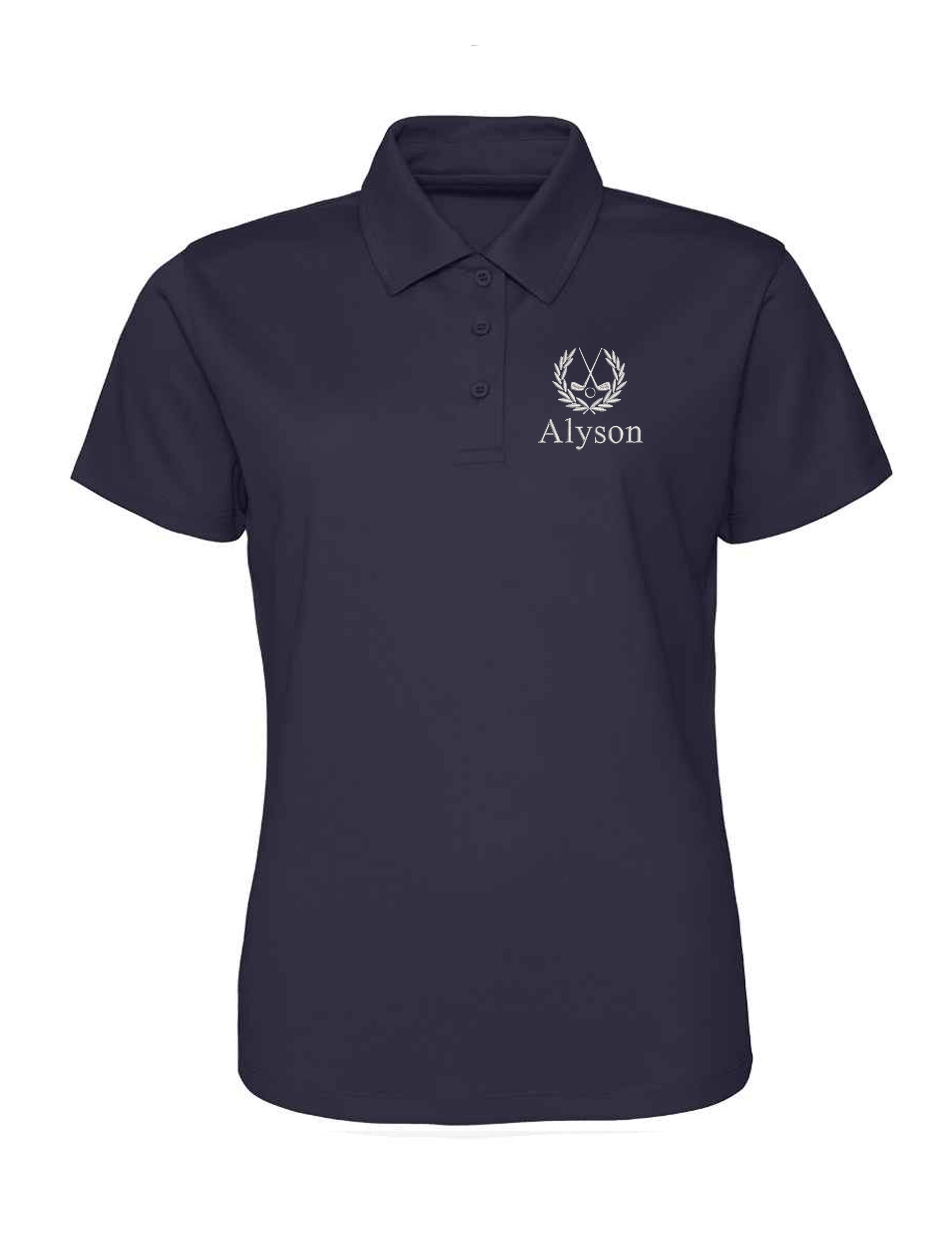 Embroidered Women's Dri-Fit Golf Polo Shirt Navy