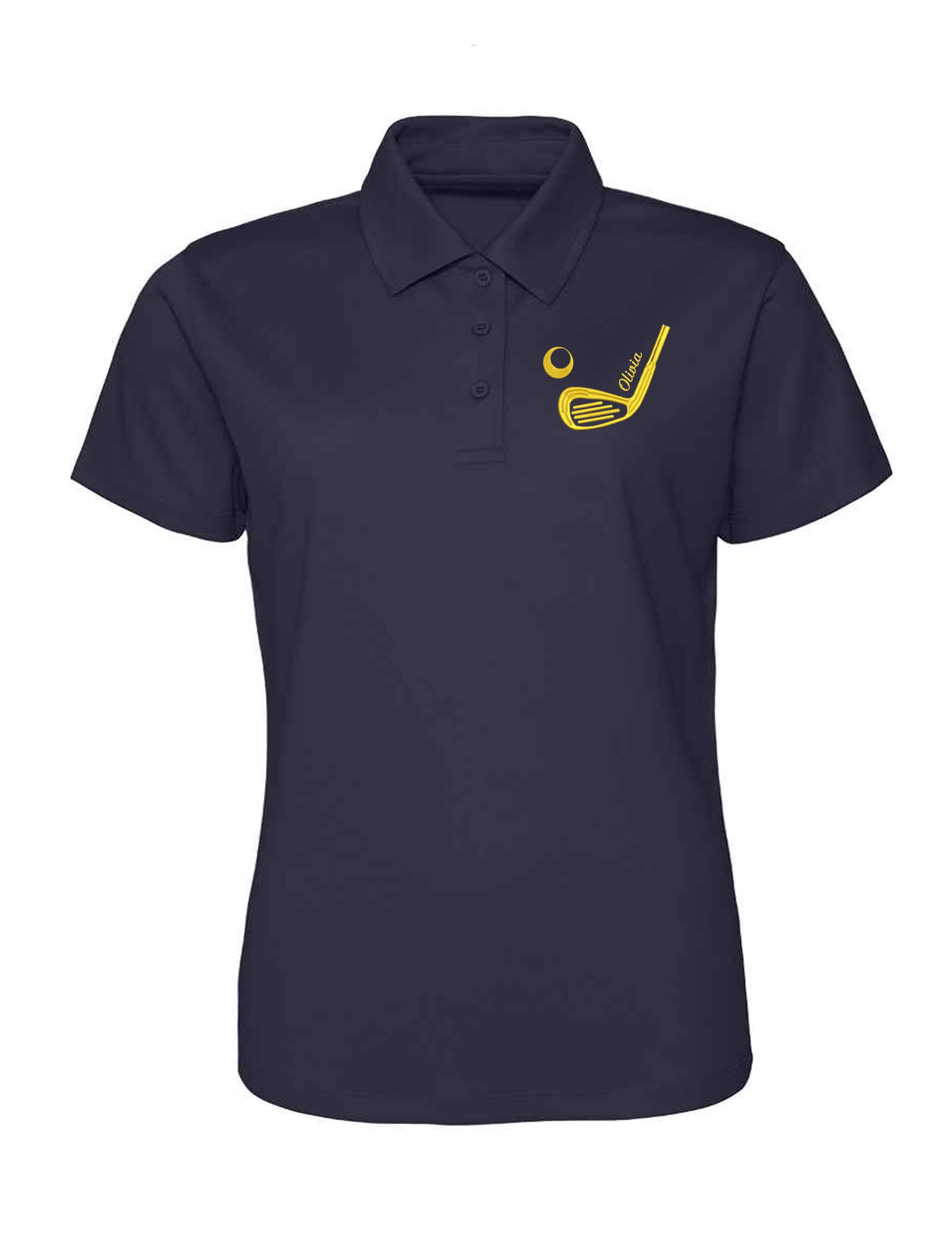 Golf Club Design Women's Dri-Fit Golf Polo Shirt Navy