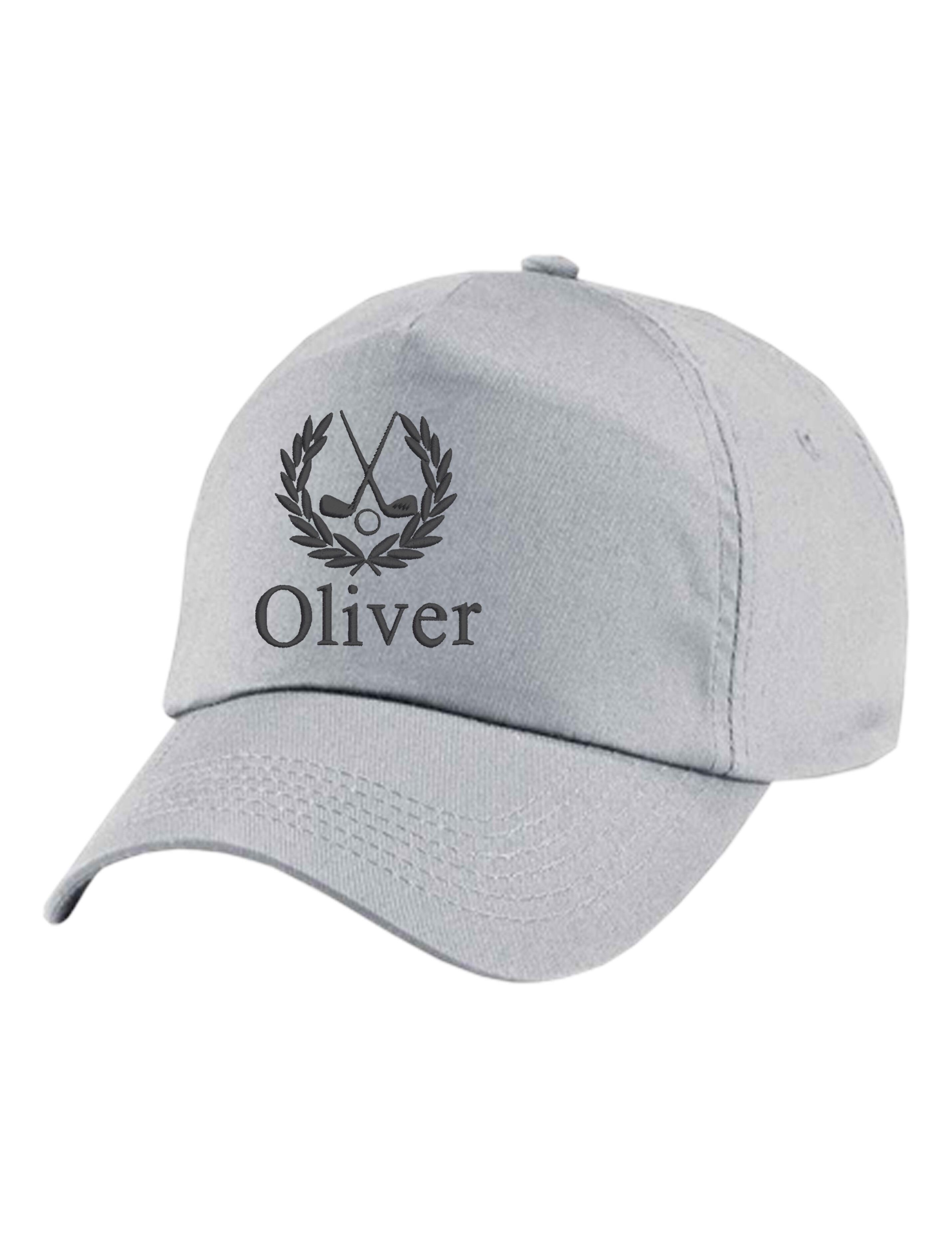 Personalised Embroidered Golf Cap Light Grey