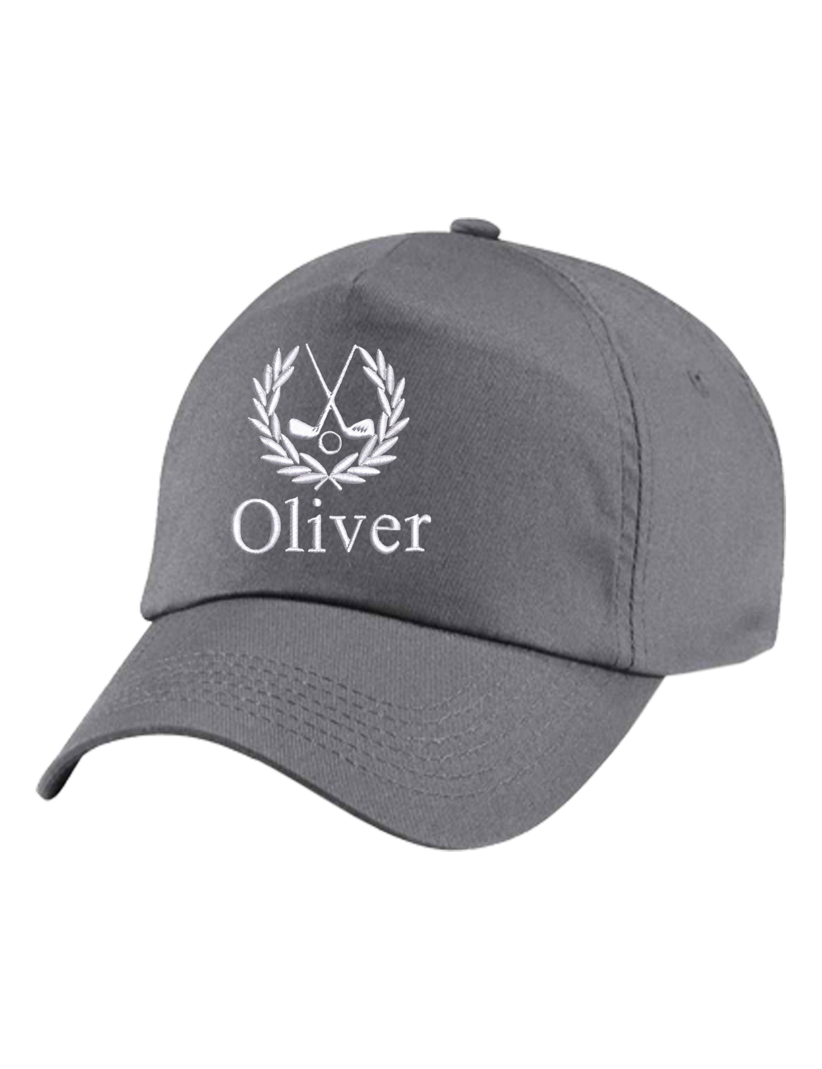 Personalised Embroidered Golf Cap Dark Grey