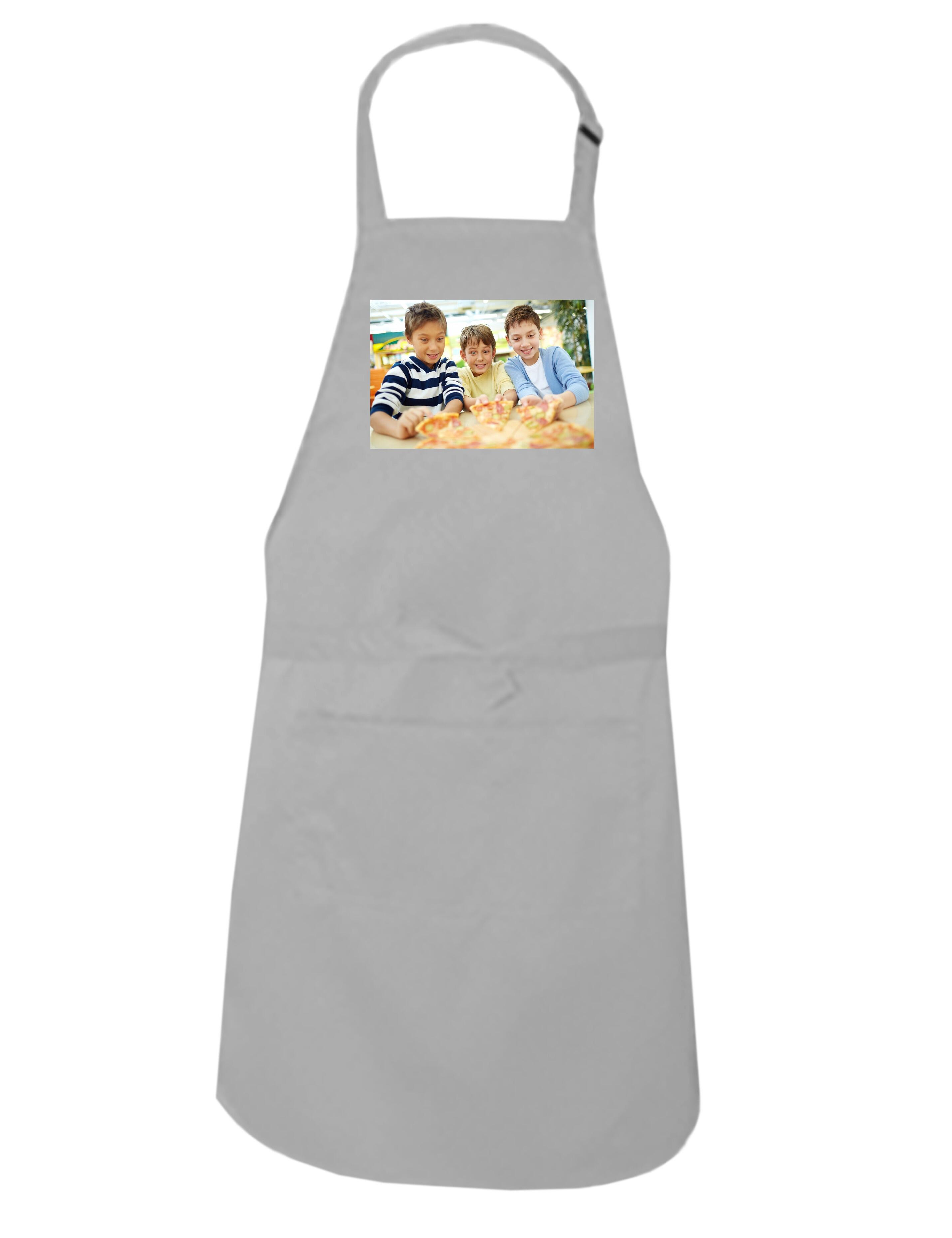 Personalised Photo Printed Kids Apron Light Grey