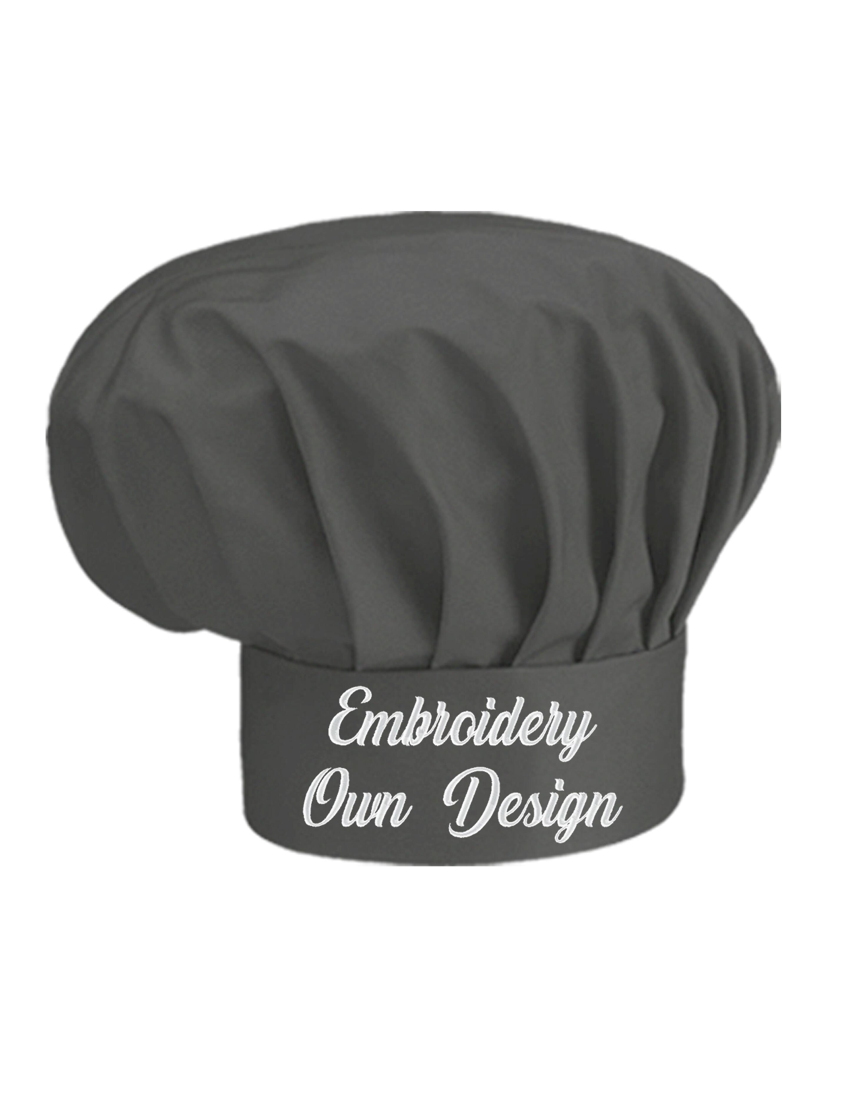 Personalised Kids Chef Hat Dark Grey with embroidery