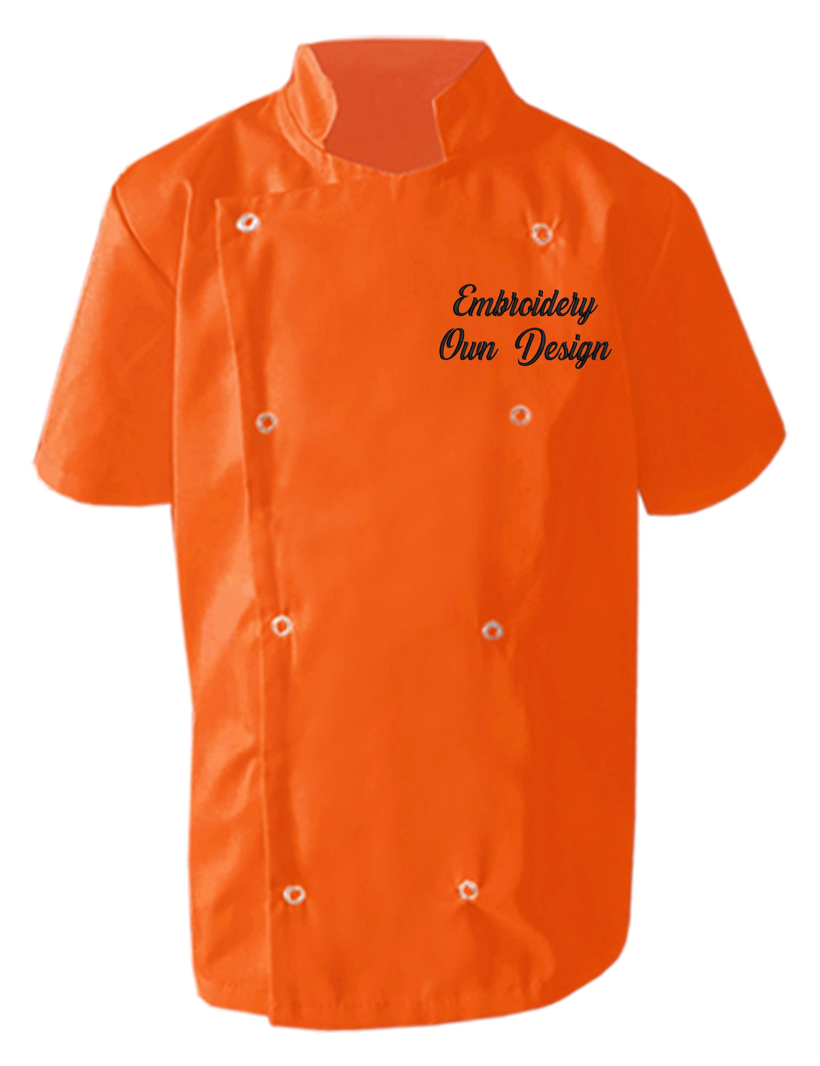 Personalised Kids Chef Jacket Orange with Embroidery
