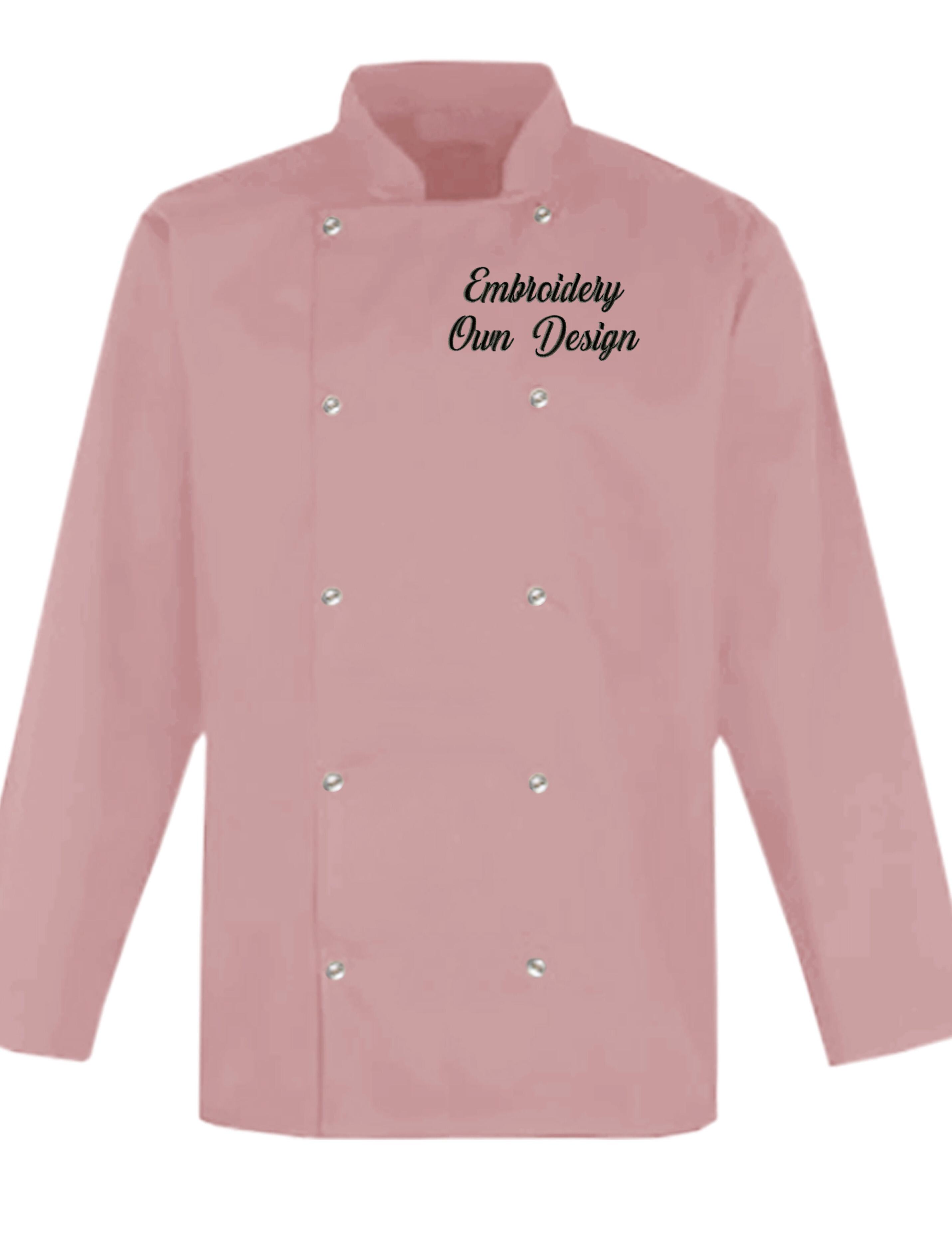 Personalised Long Sleeve Chef's Jackete Powder with embroidery
