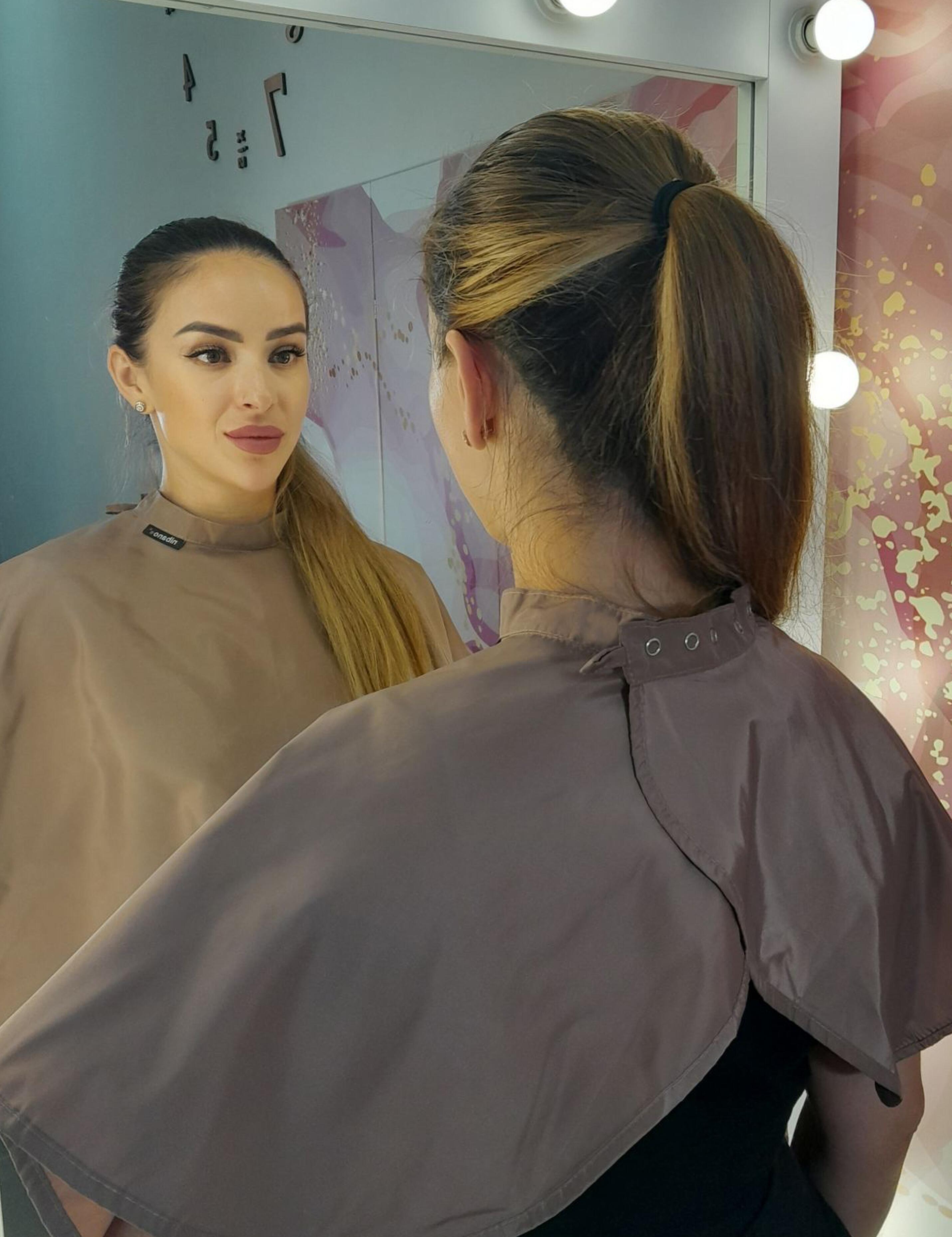 Coffee waterproof makeup cape