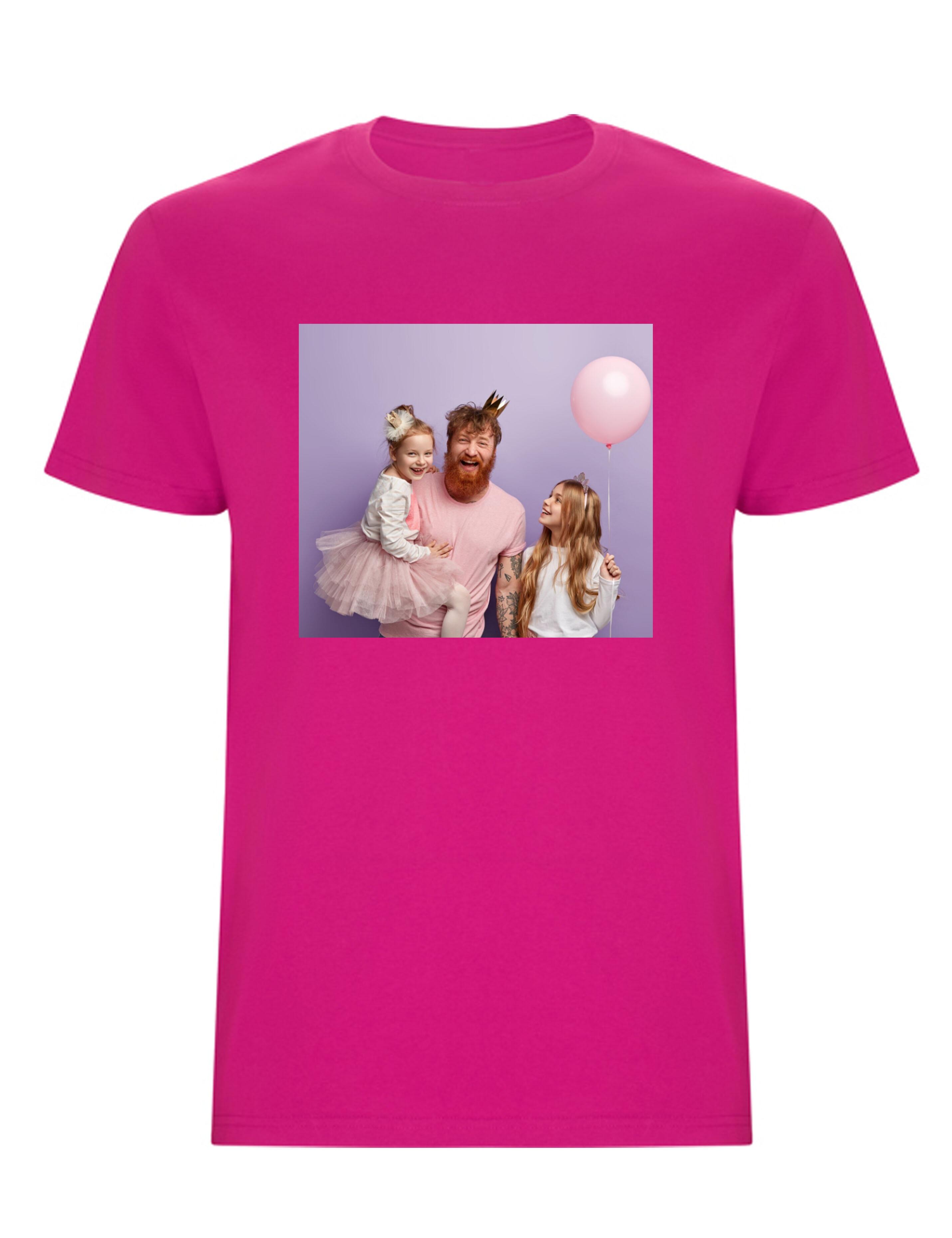 Custom Photo Printed Heavyweight Kids T-Shirt Hot Pink