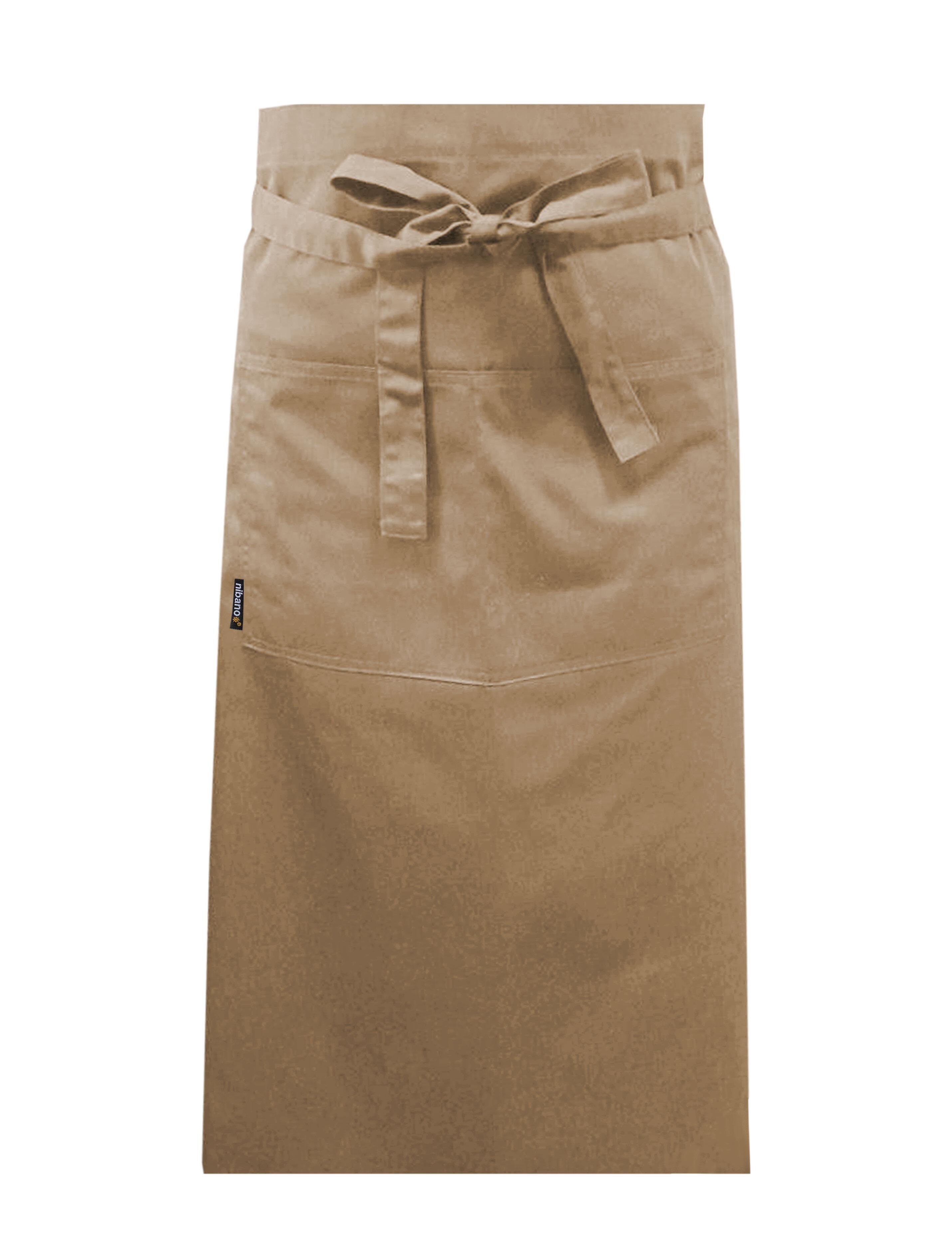 Nibano Long Waist Apron with pockets Cappuccino