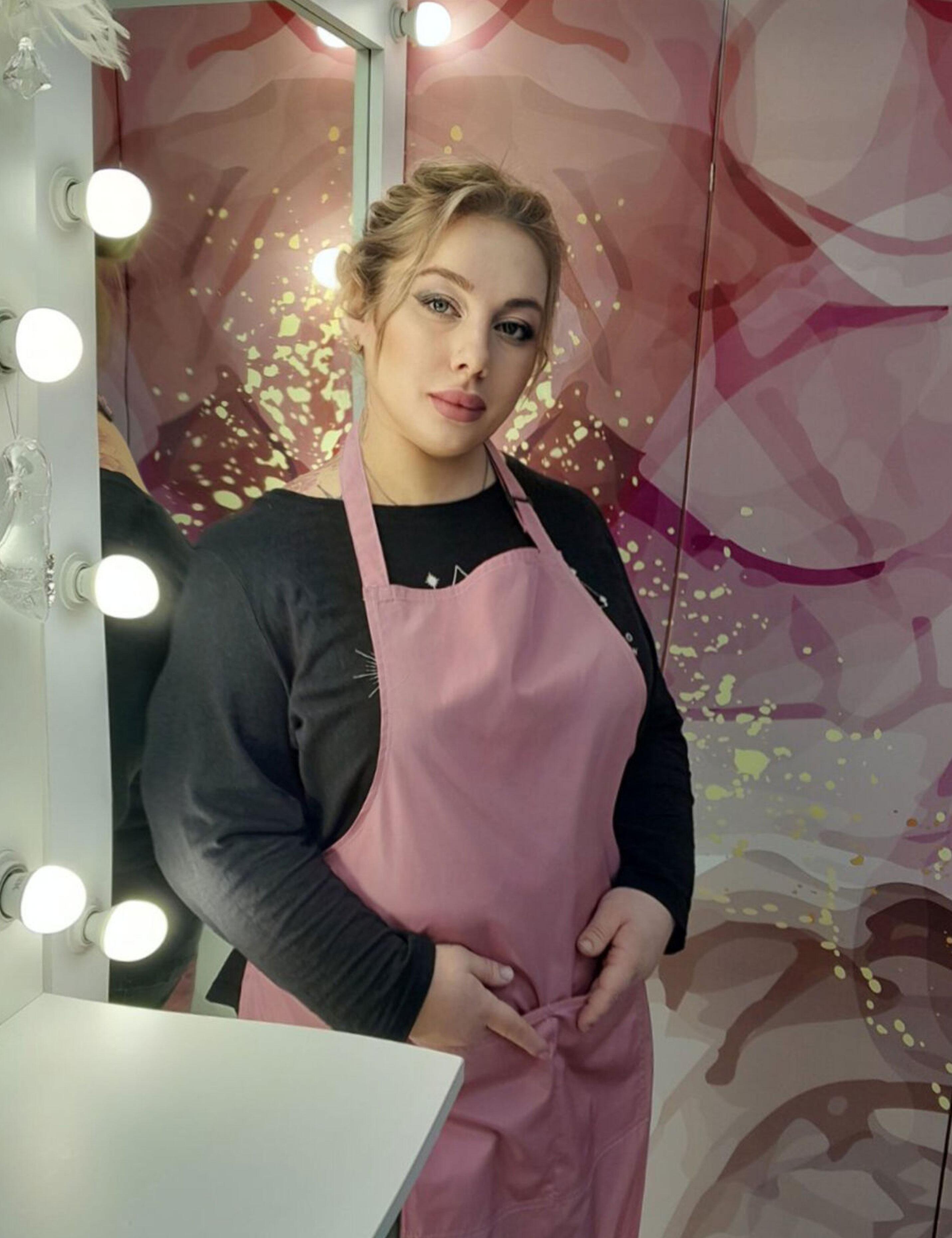 Professional rose gold salon apron waterproof