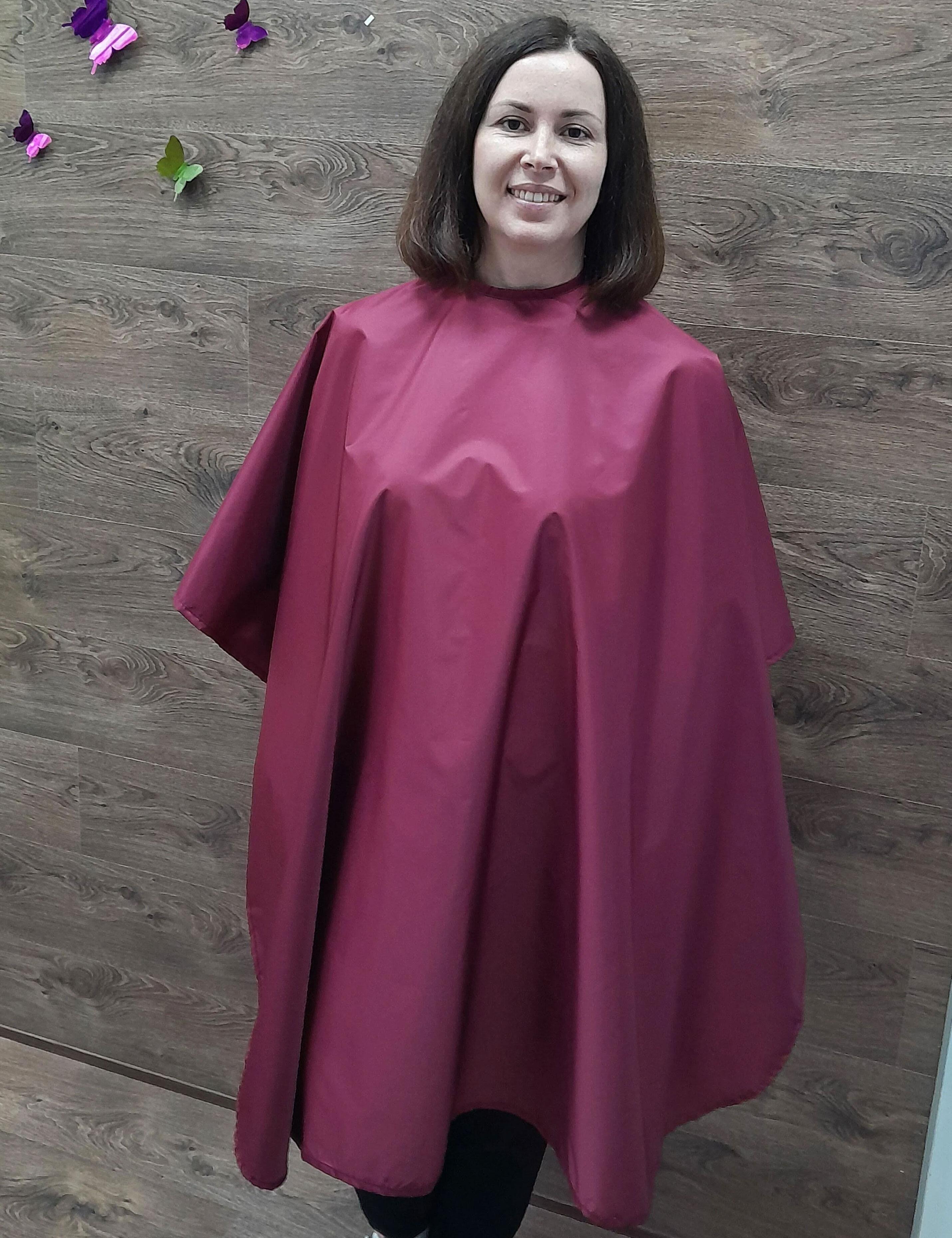 Waterproof Hairdressing cape burgundy