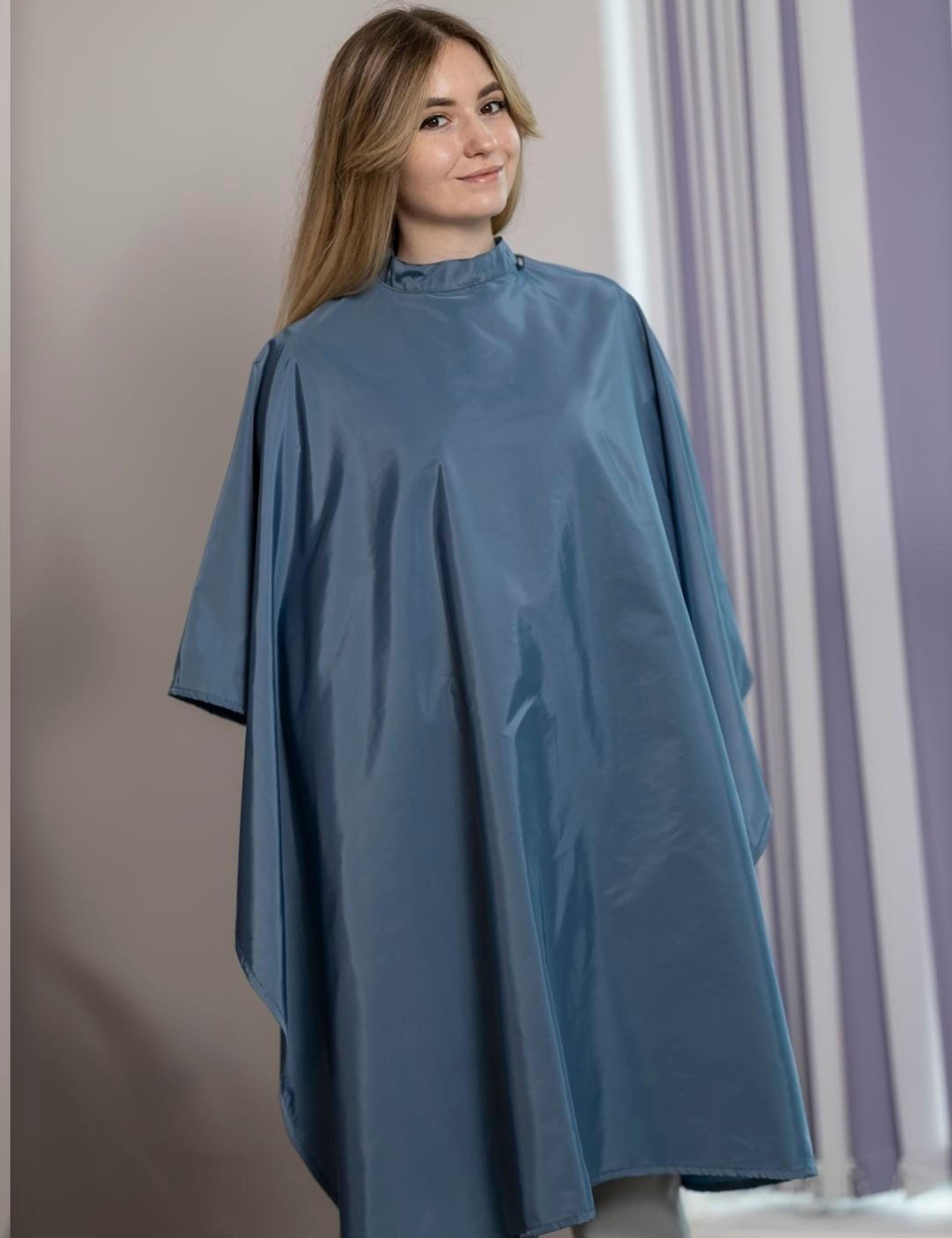 Hair salon gowns with matching apron steel blue