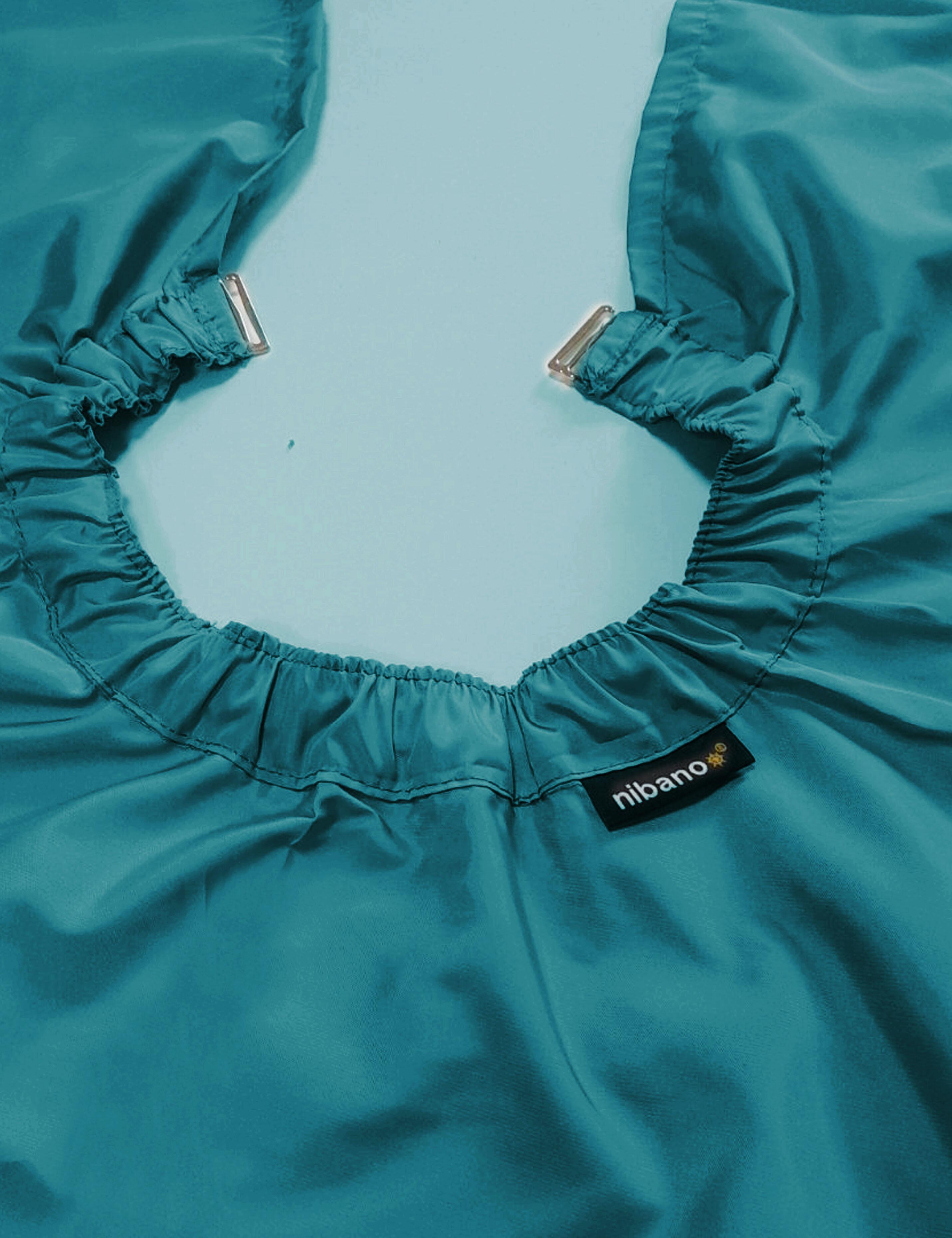 Hairdressing gown with clips closing teal
