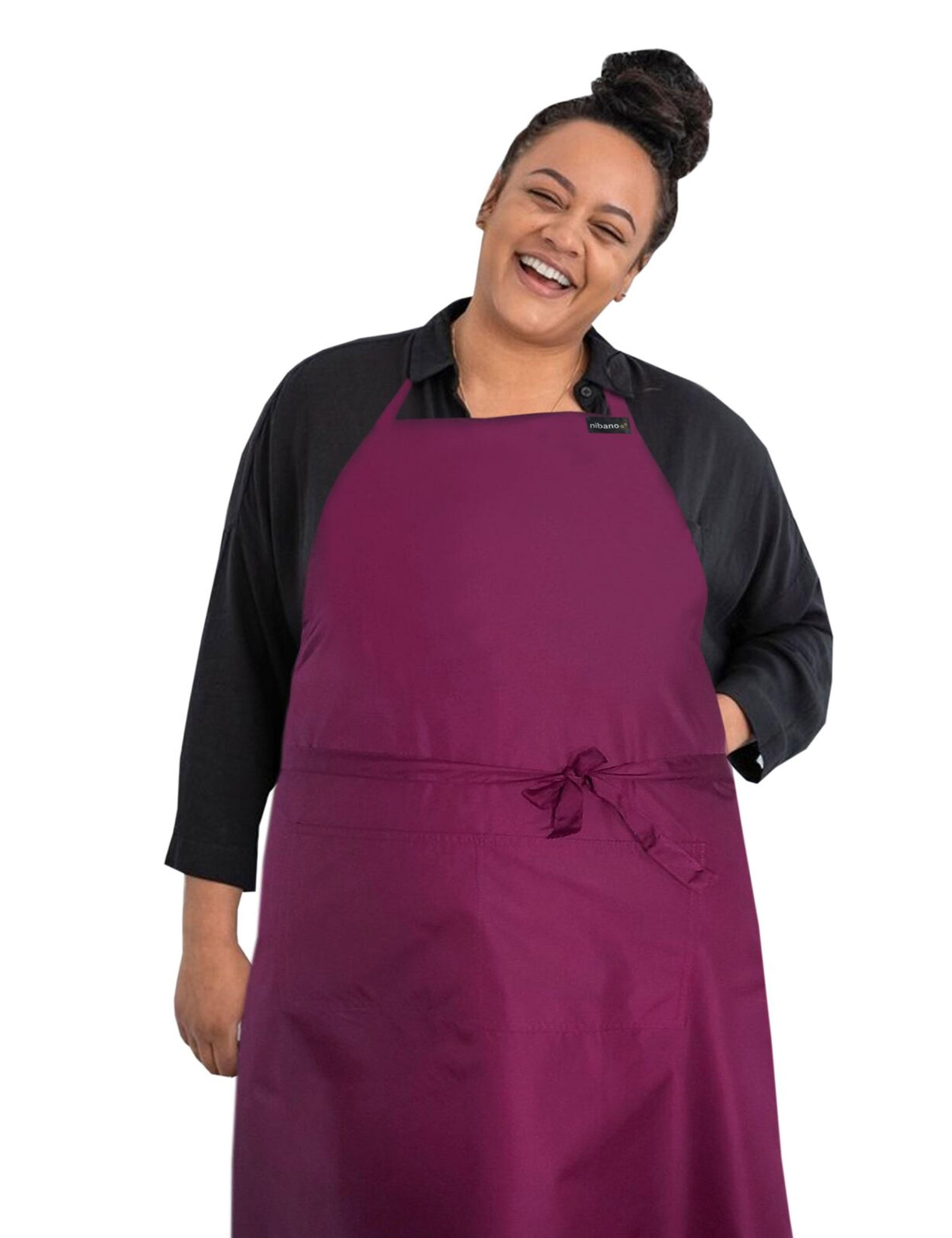 Personalised embroidered burgundy waterproof barber and salon apron