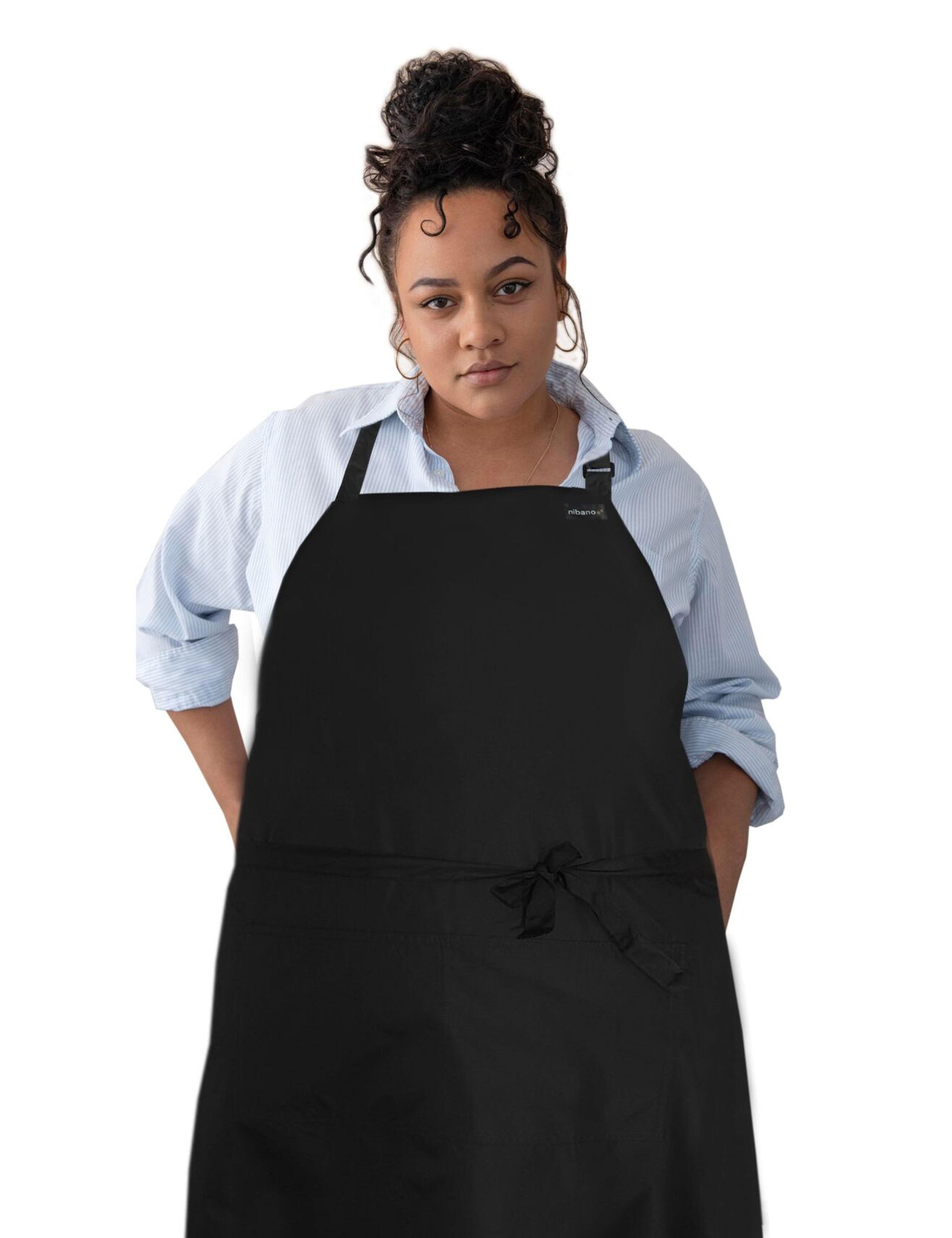 Personalised black waterproof barber and salon apron