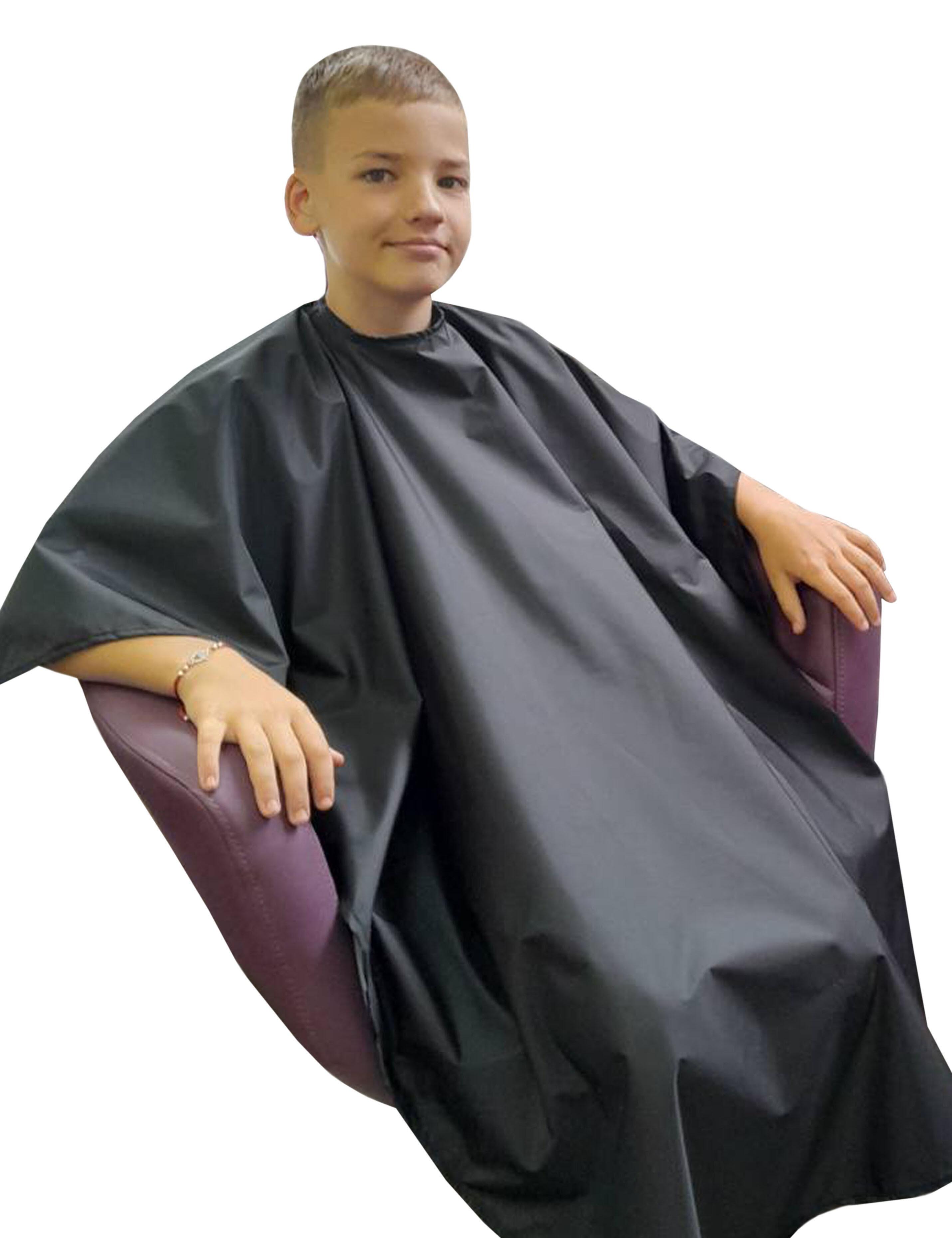 Black kids haircut cape with adjustable closure