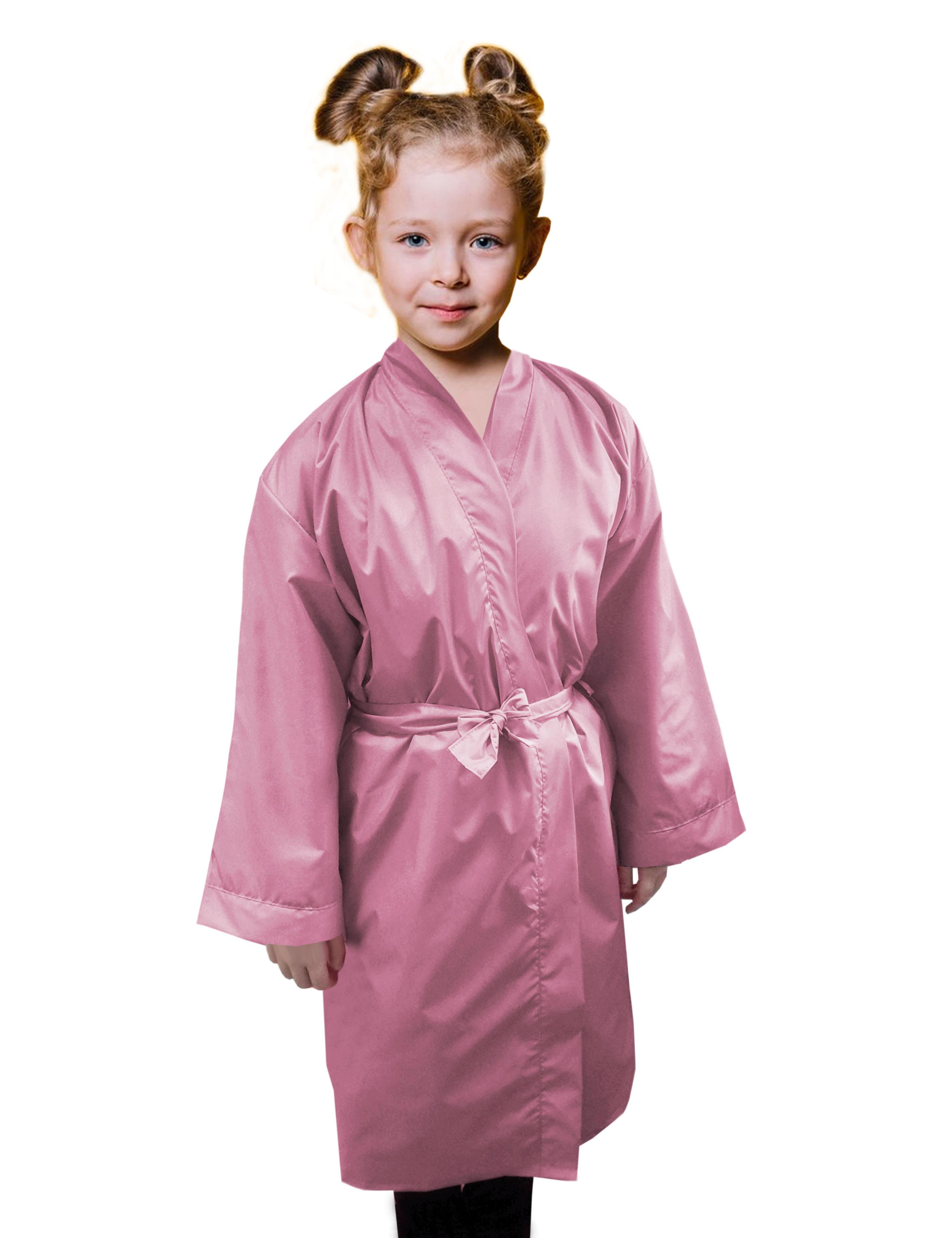 Rose Gold waterproof kids salon robe kimono style