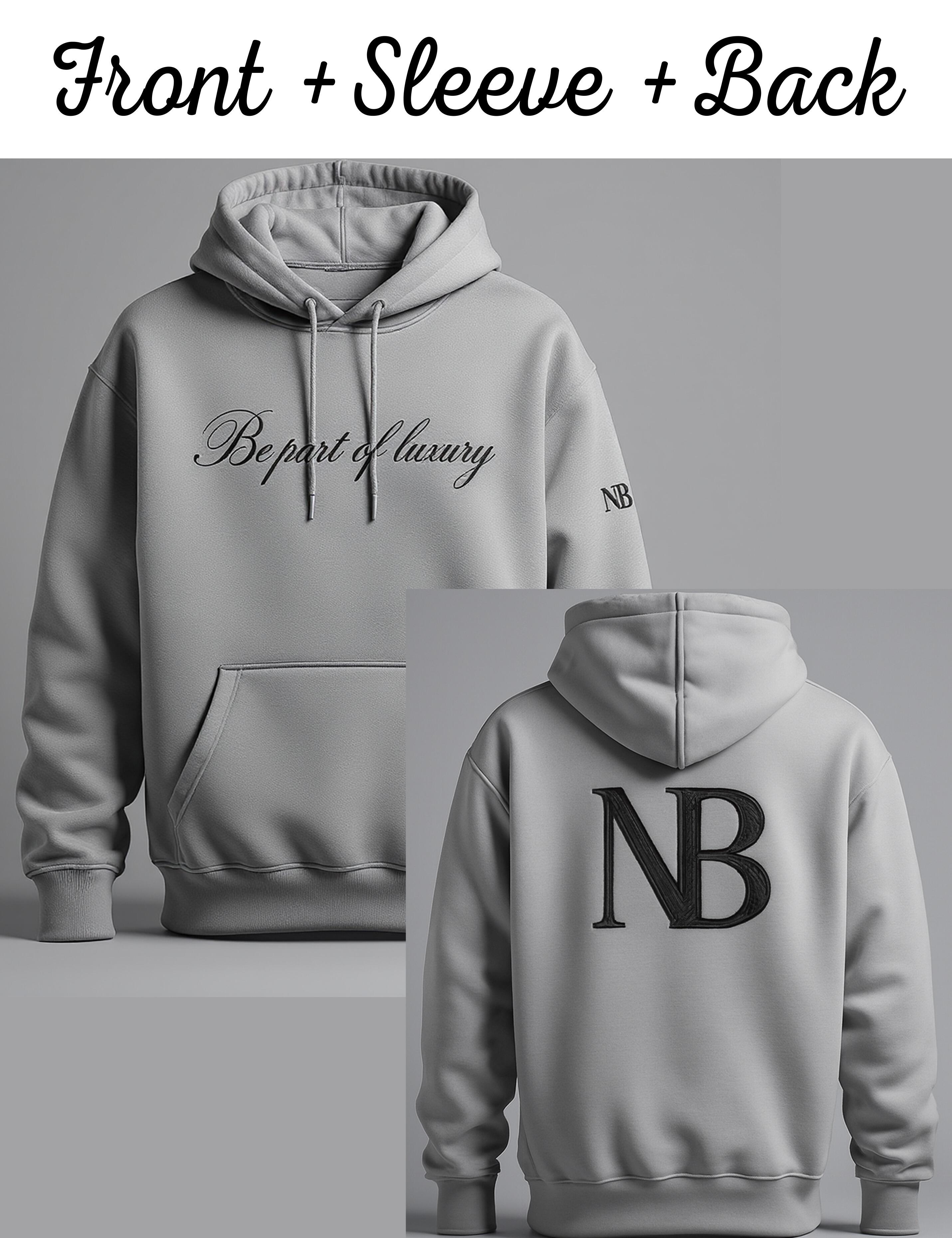 Front, sleeve and back embroideries done in-house in UK