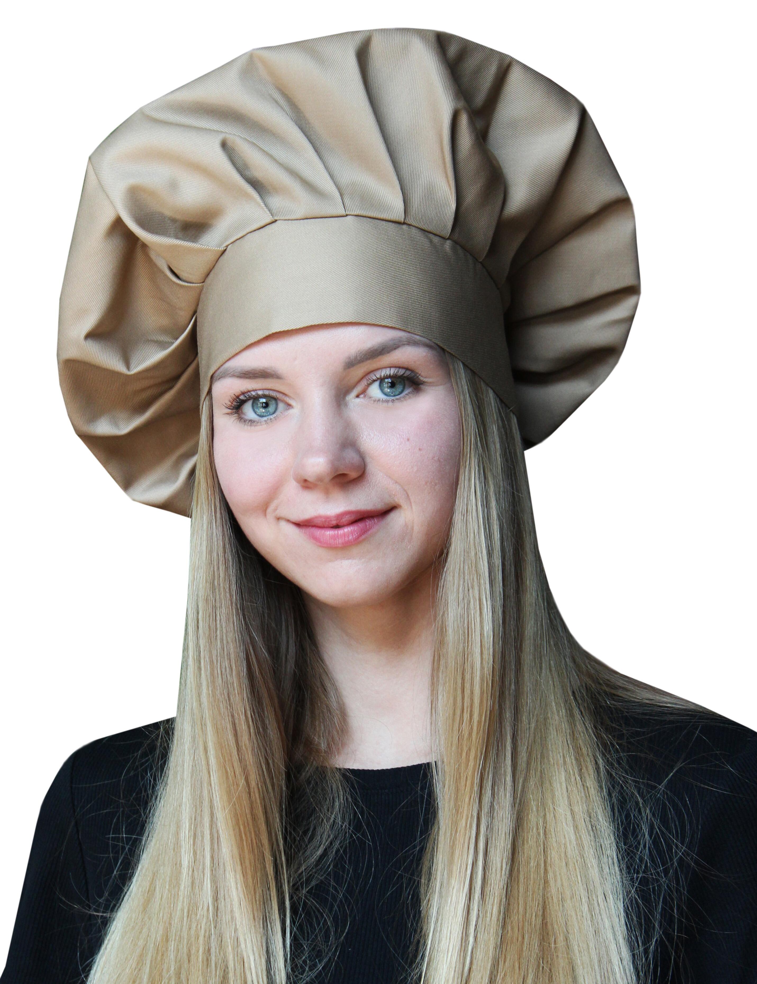 Cappuccino chef’s hat in neutral brown colour for professional kitchen