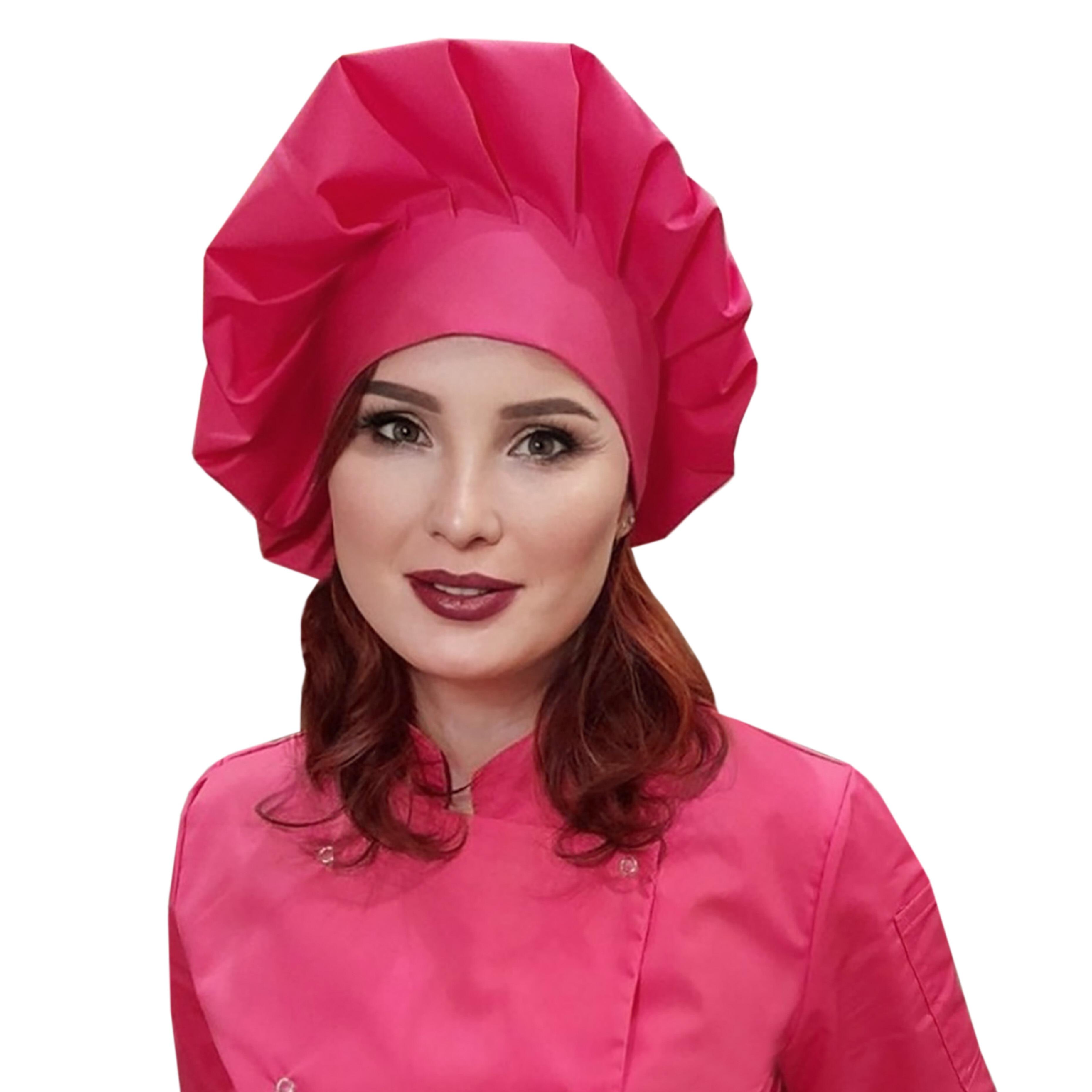 Professional Coral chef’s hat suitable for embroidery and logo printing