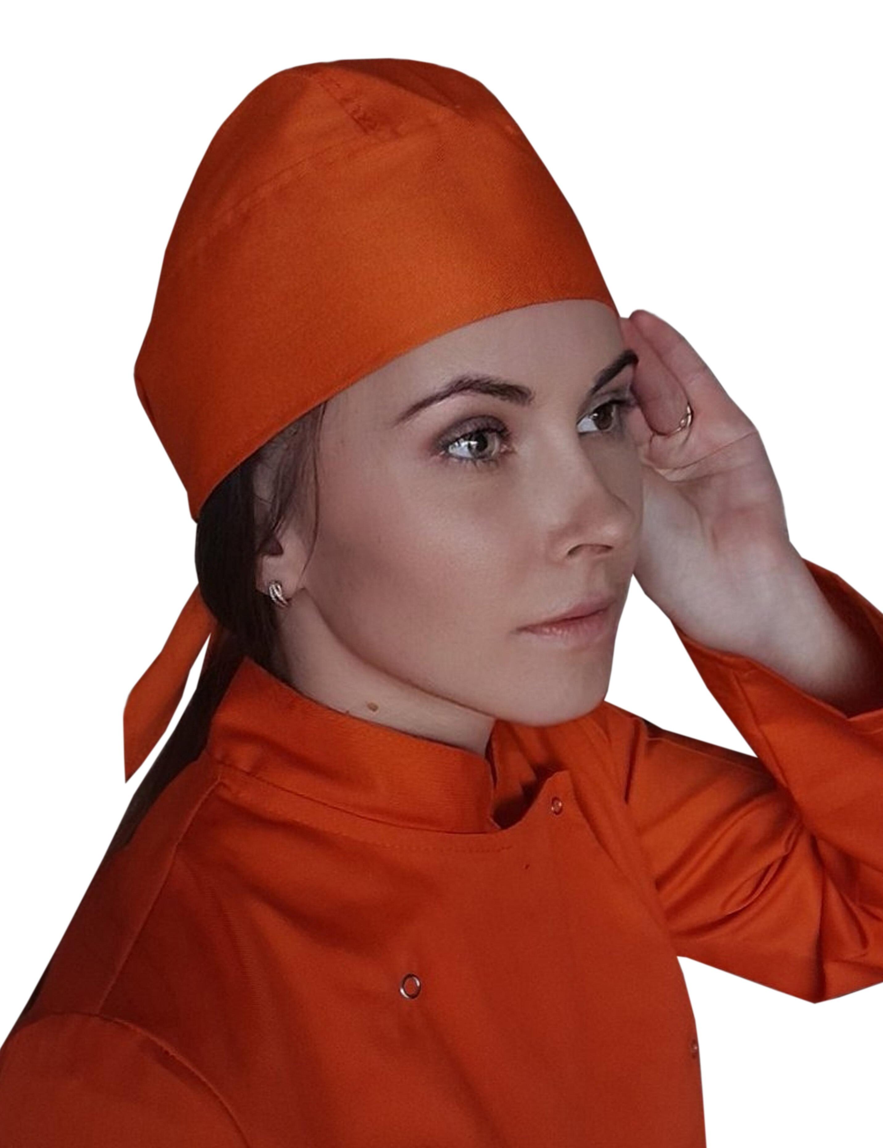 Orange chef bandana plain design for professional chefs