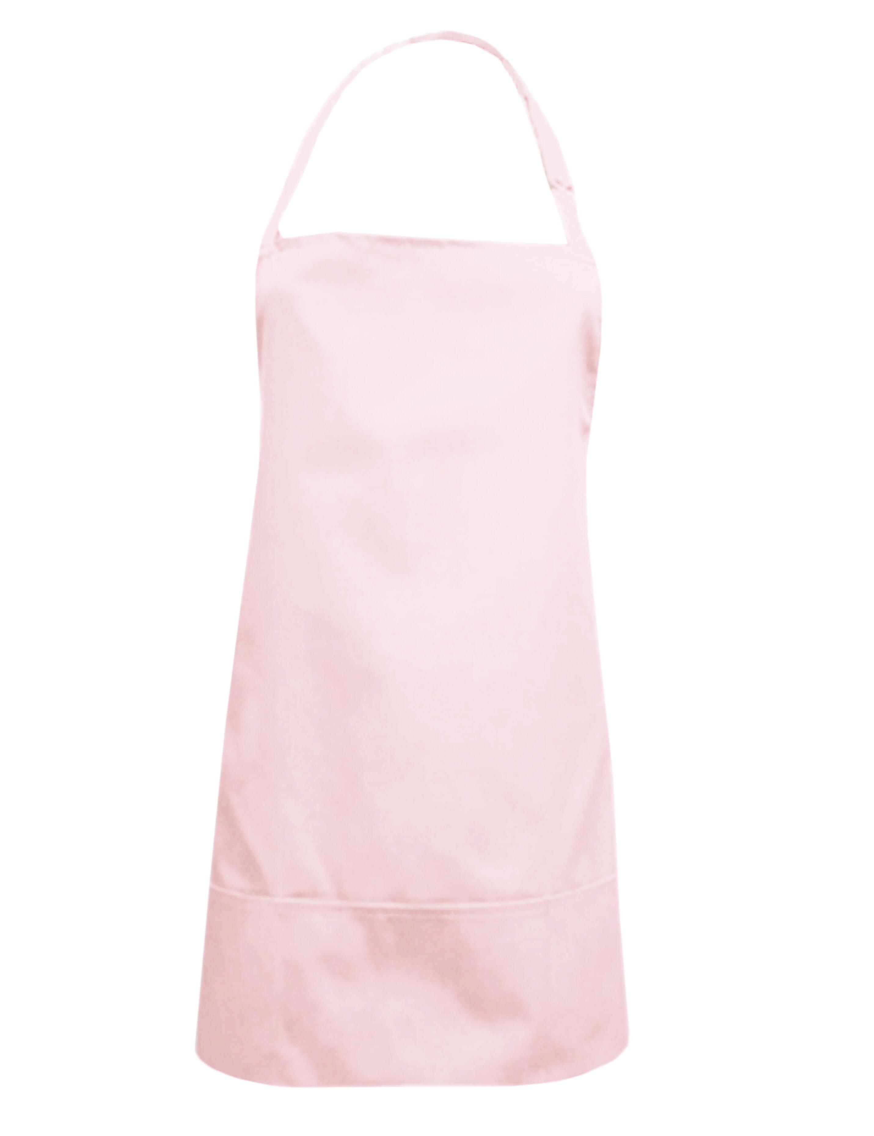 Short pink bib apron plain design for professional or home use