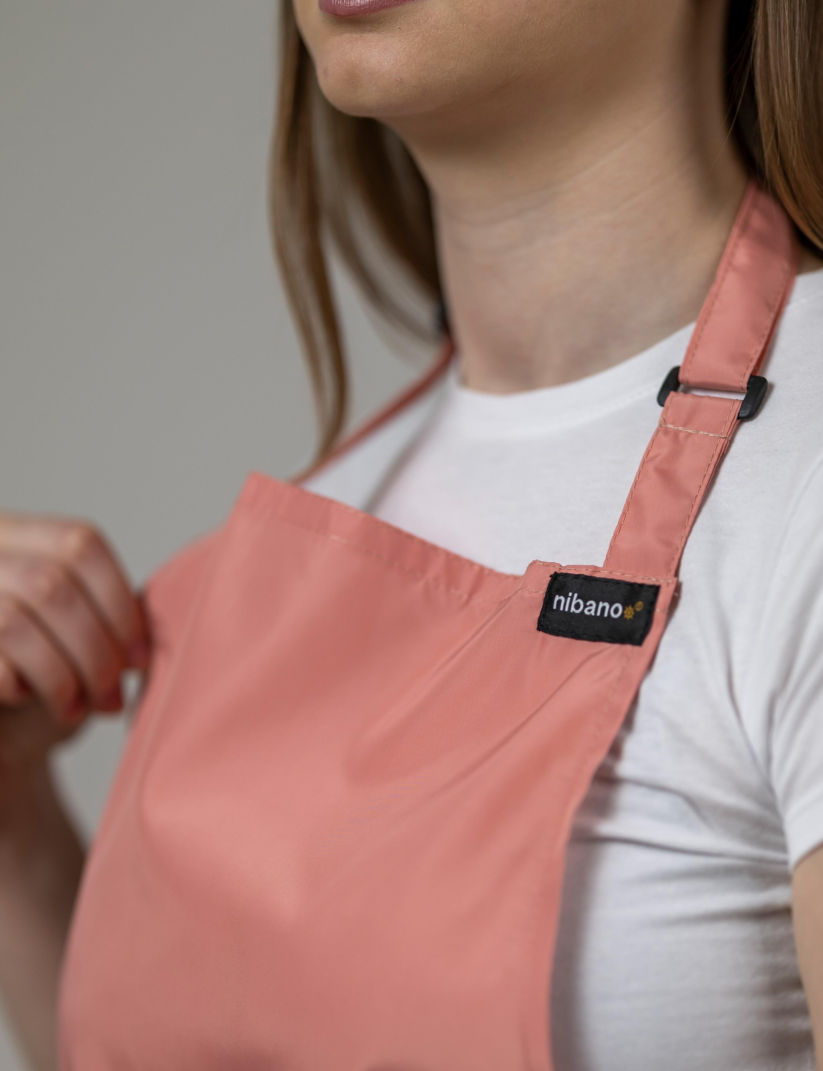 Personalised Peach Waterproof Apron for beauty salon