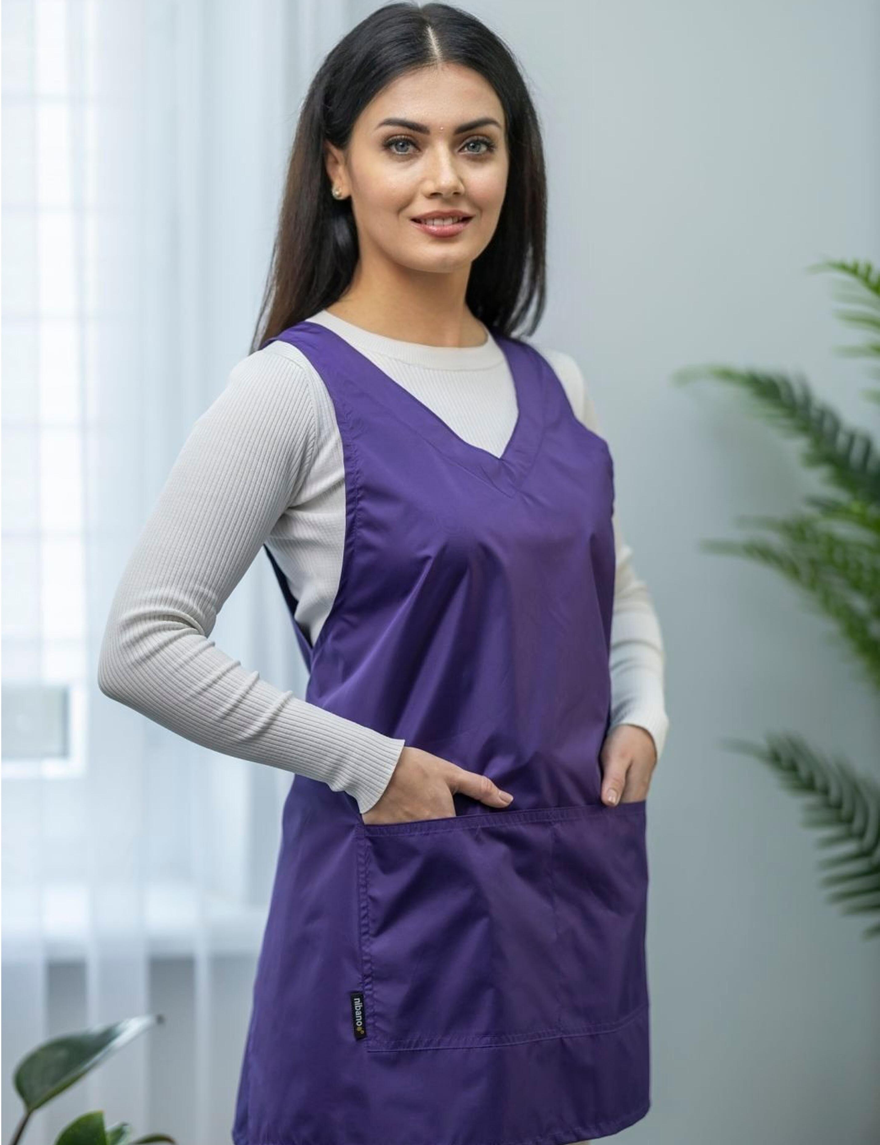 Purple Hairdresser Waterproof Wrap Apron with Logo