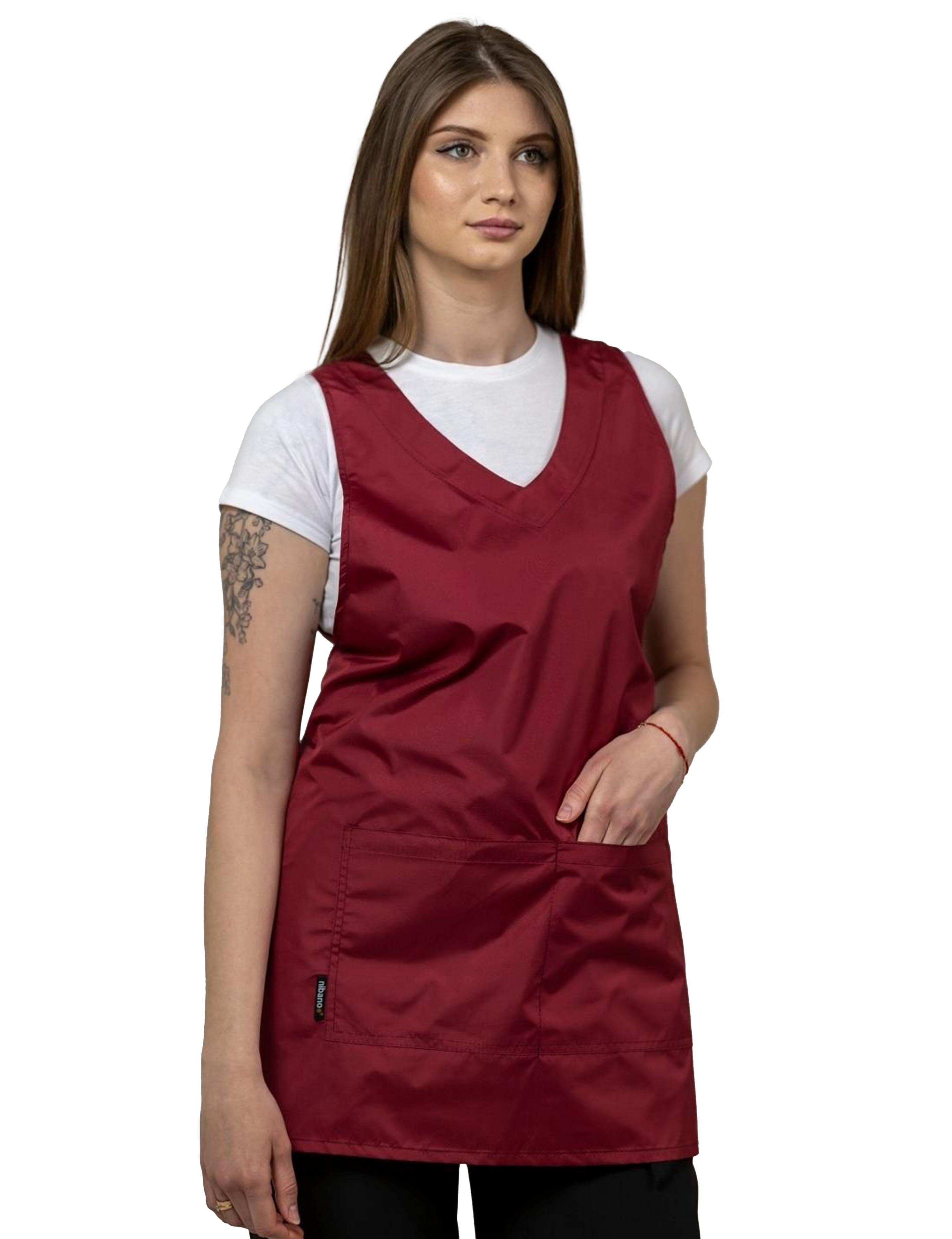 Salon apron burgundy waterproof wrap around