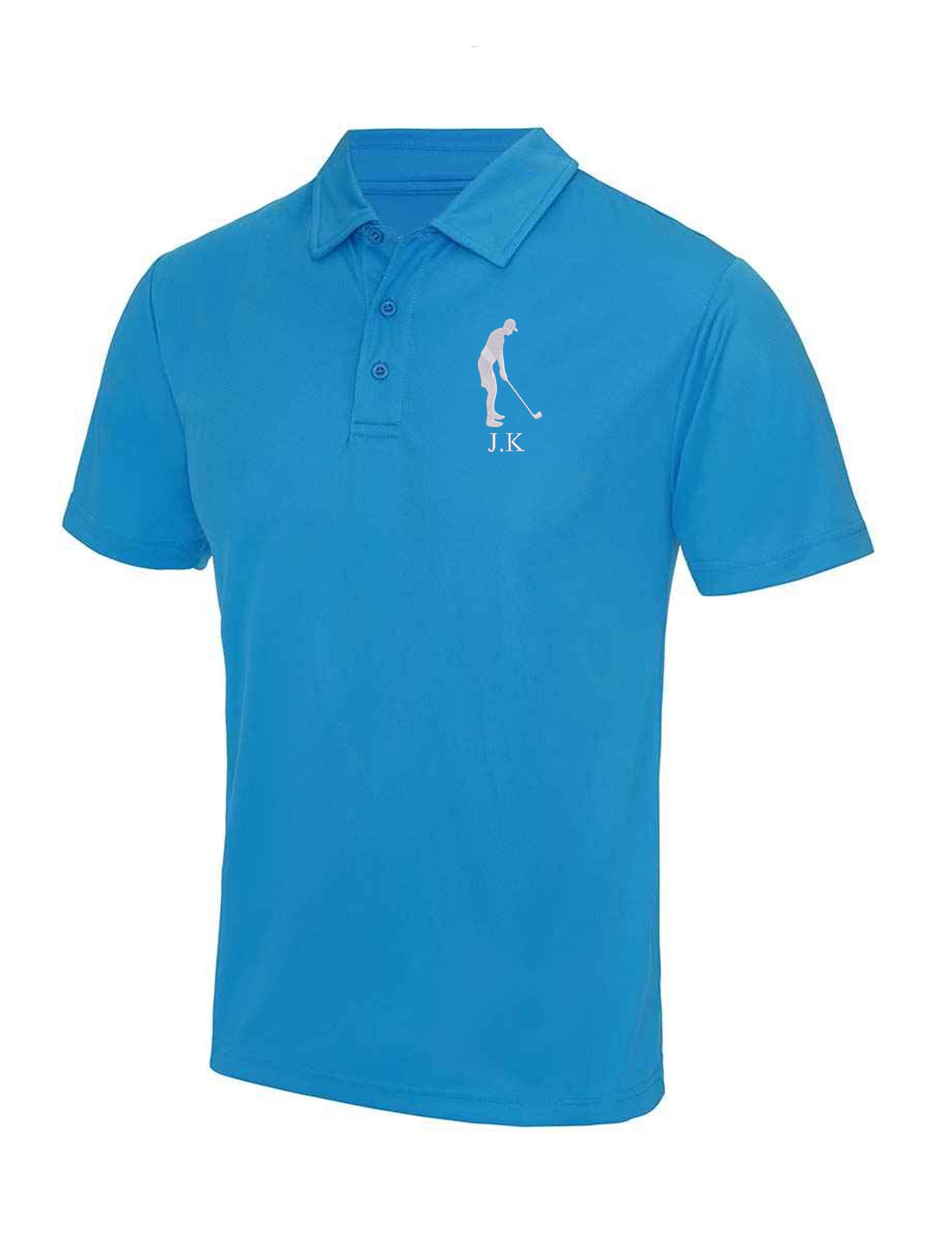 Men's Golf Design Dri-Fit Golf Polo Shirt Sapphire Blue