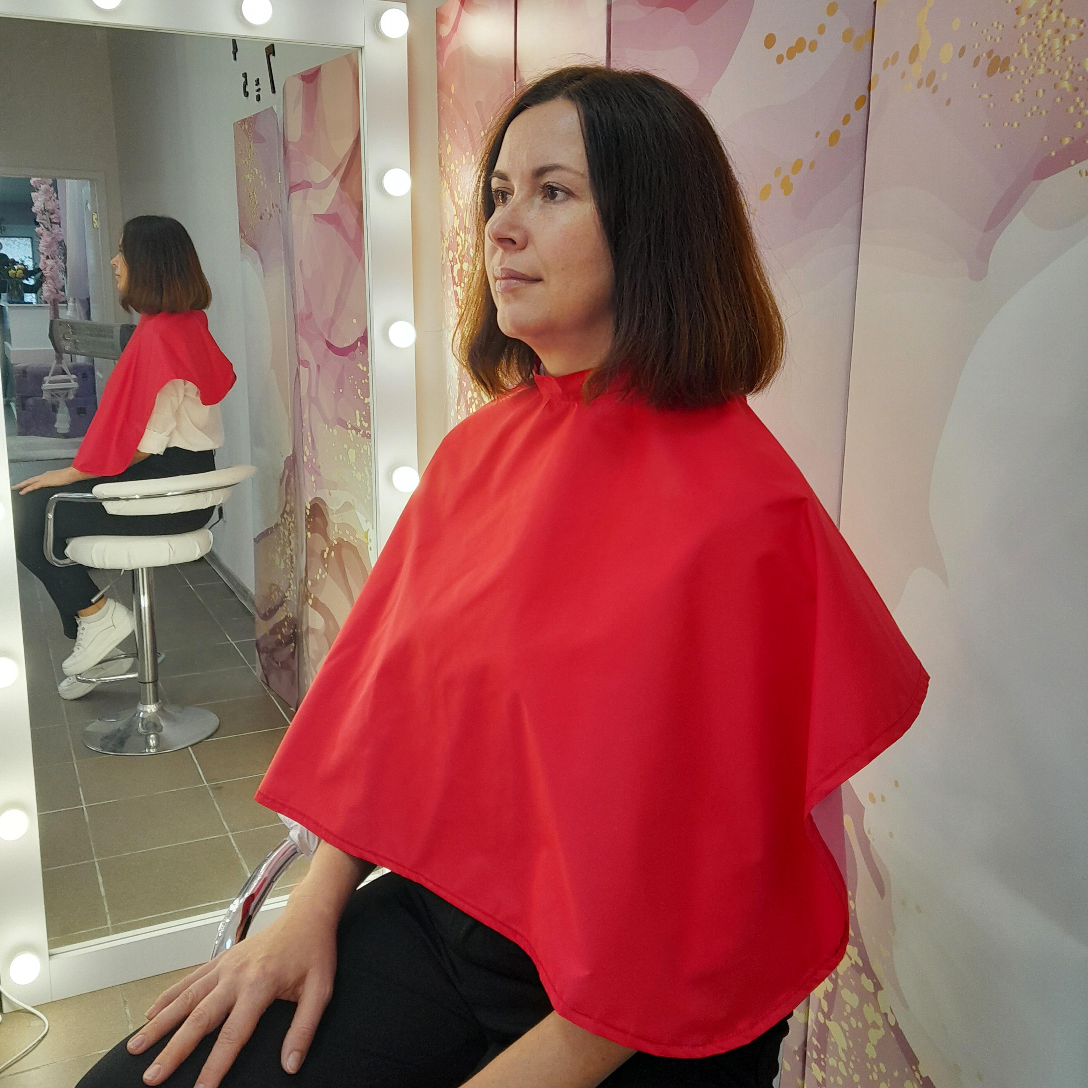 Printed Waterproof Makeup Cape Red