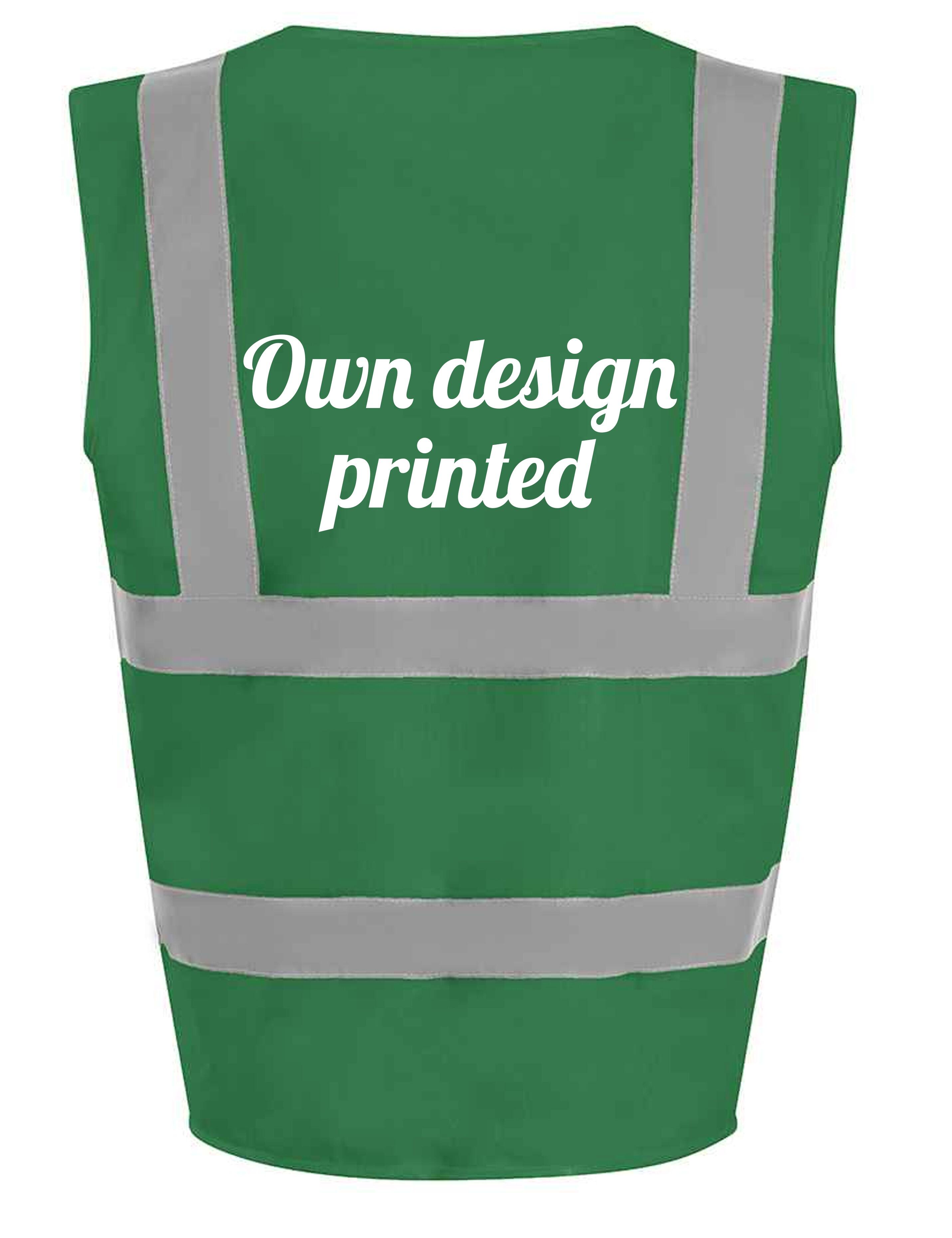 Printed High Visitbility Waistcoat Kelly Green with your logo