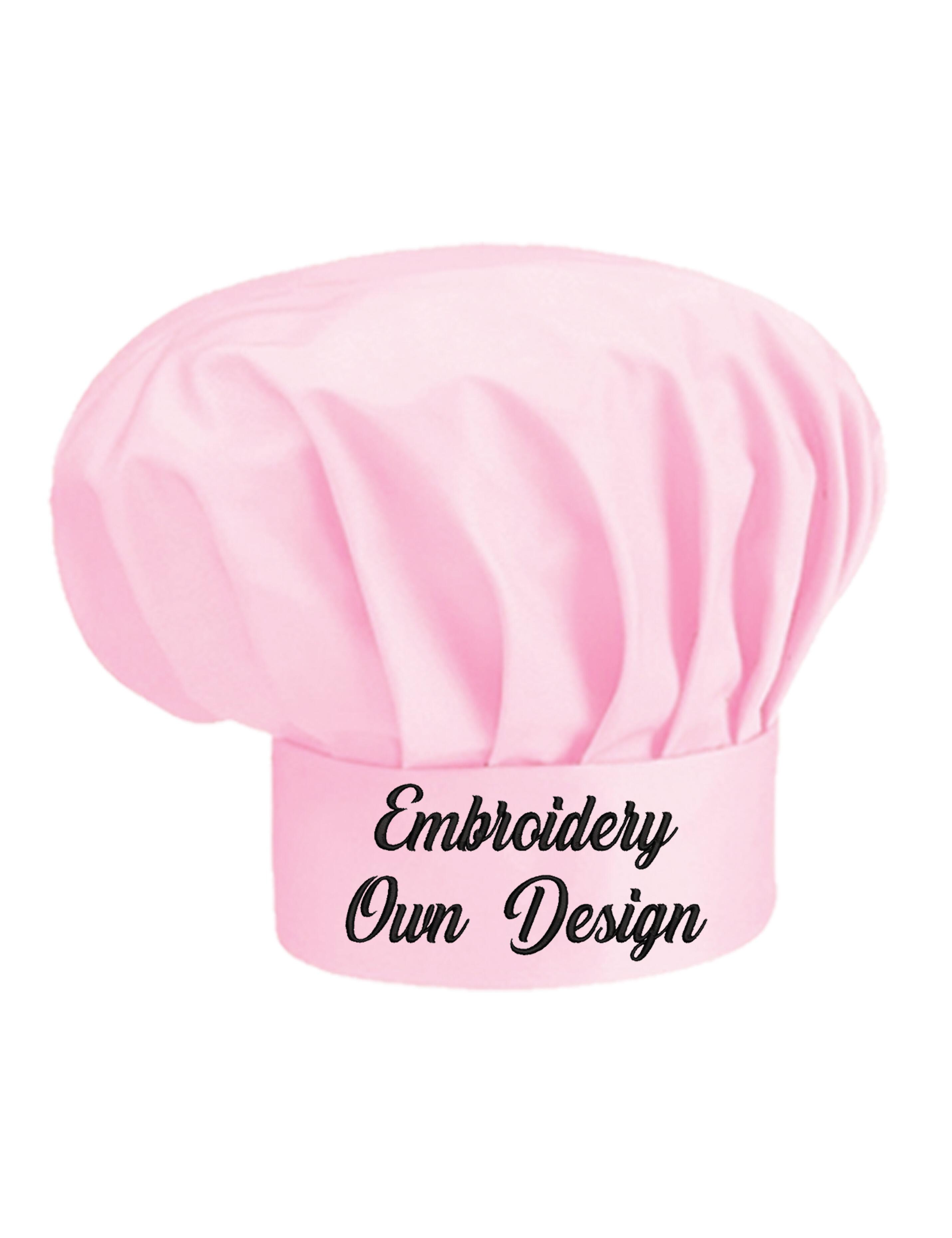 Personalised Kids Chef Hat Pink with embroidery