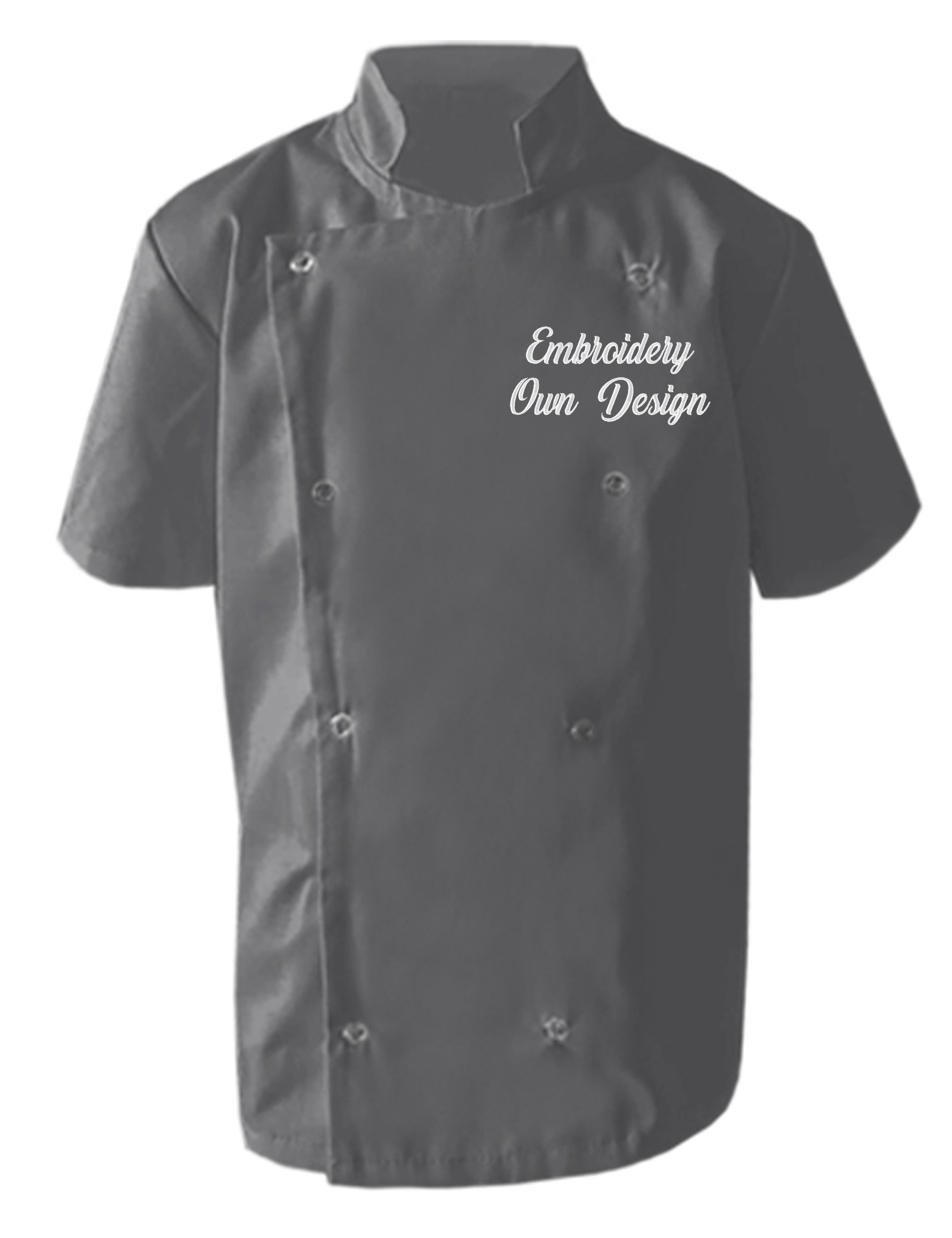 Personalised Kids Chef's Jacket Grey with Embroidery