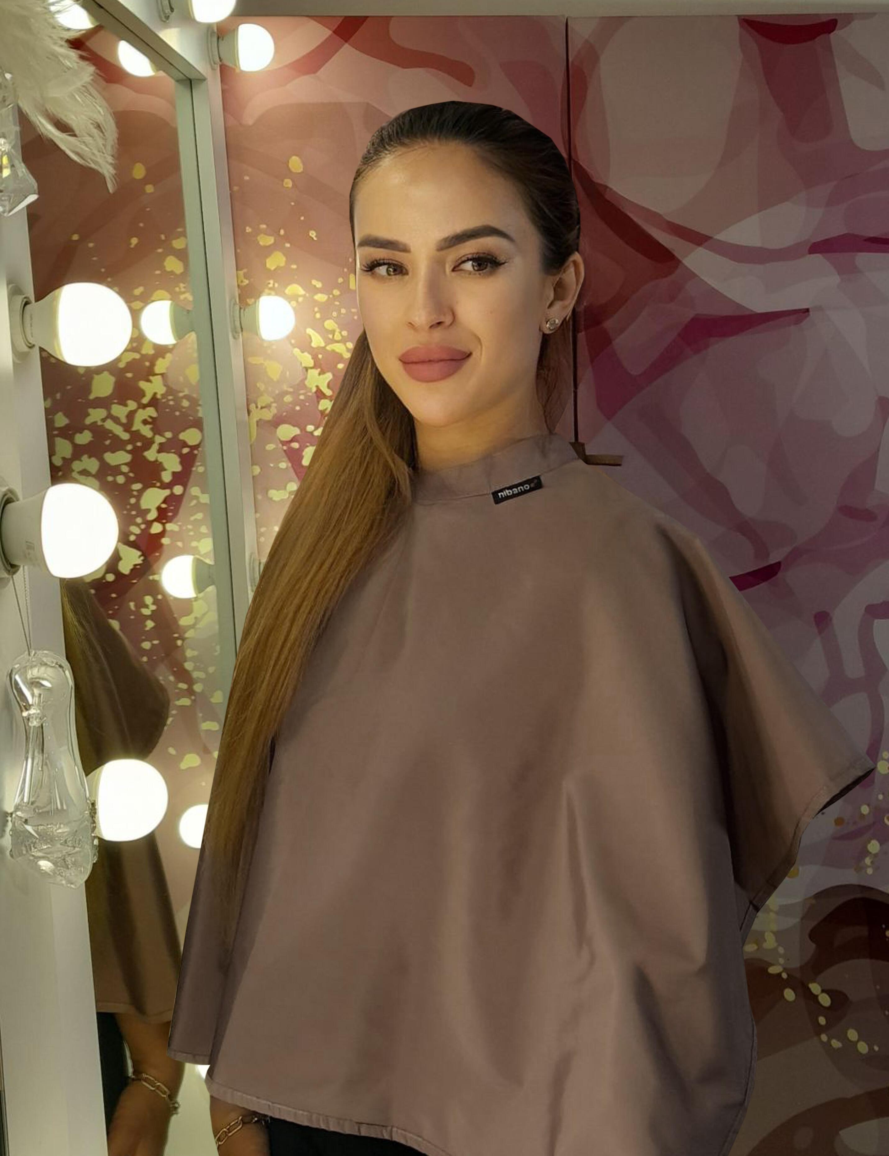 Waterproof makeup cape with logo