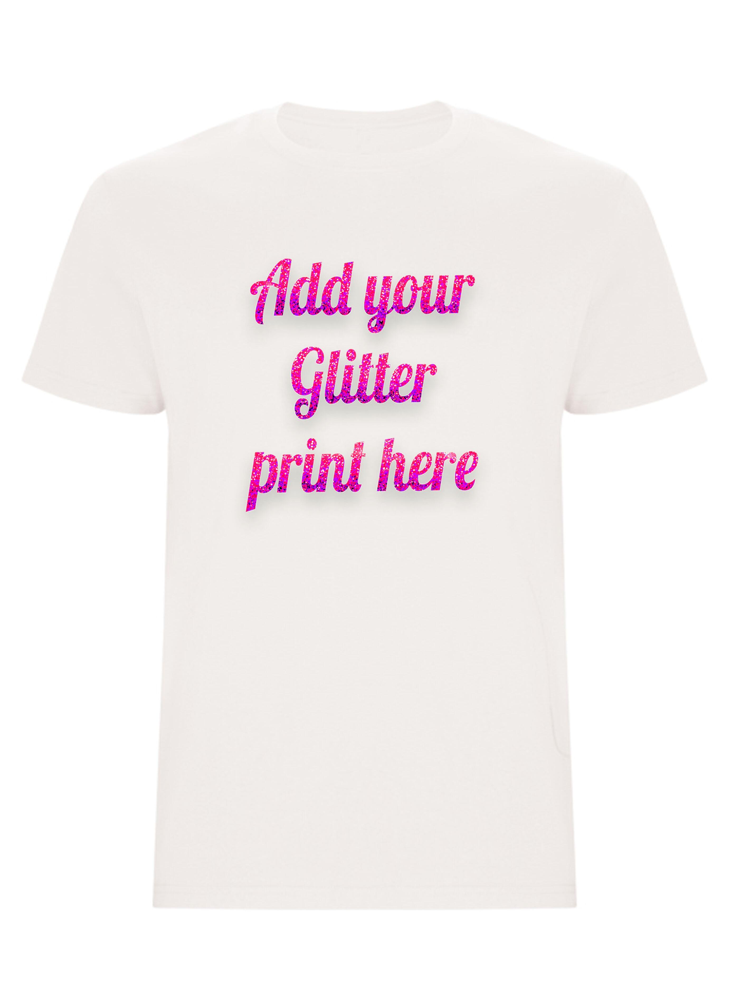Custom Glitter Printed Heavyweight Kids T-Shirt Cream