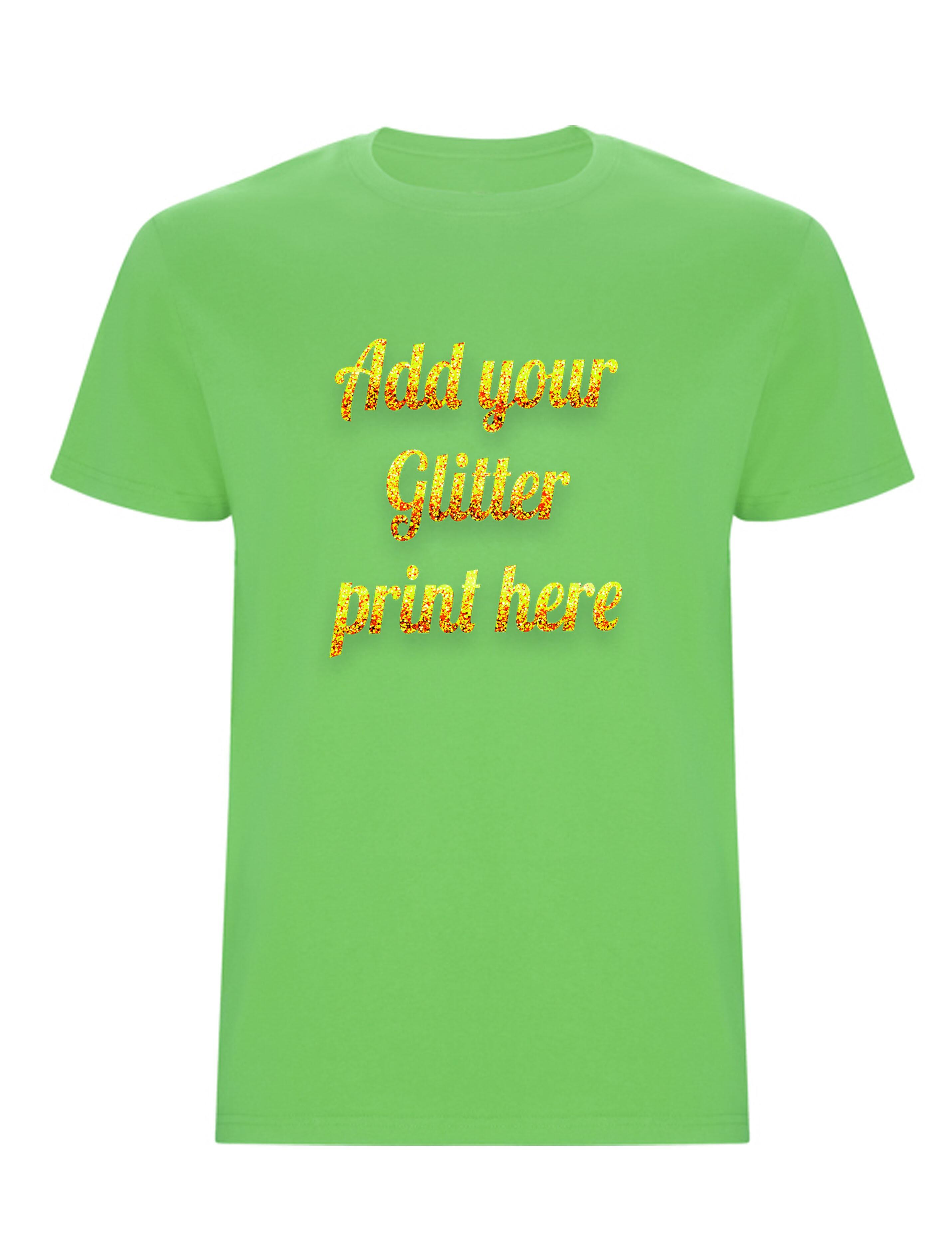 Custom Glitter Printed Heavyweight Kids T-Shirt Lime