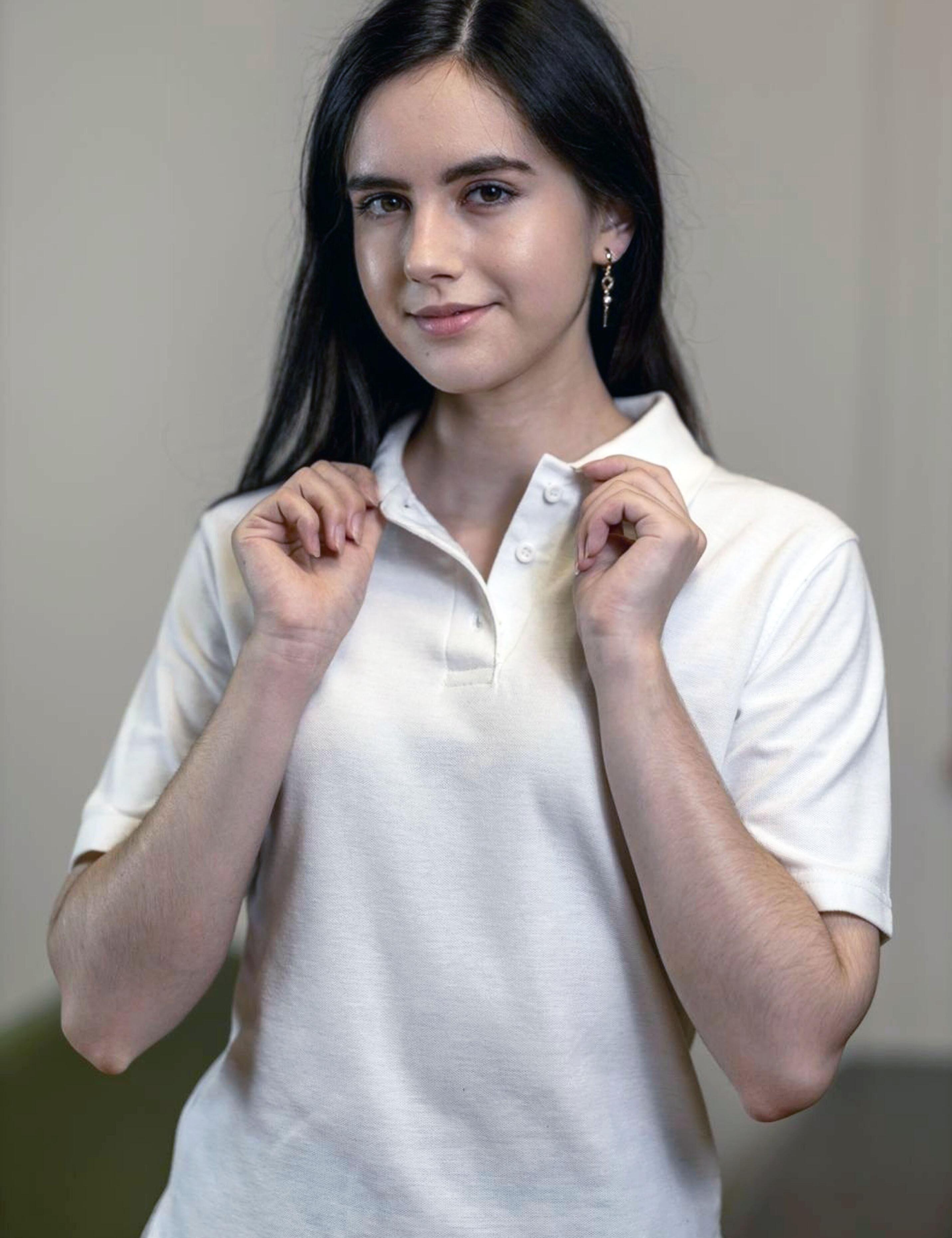 Ladies Polo Shirt White with logo