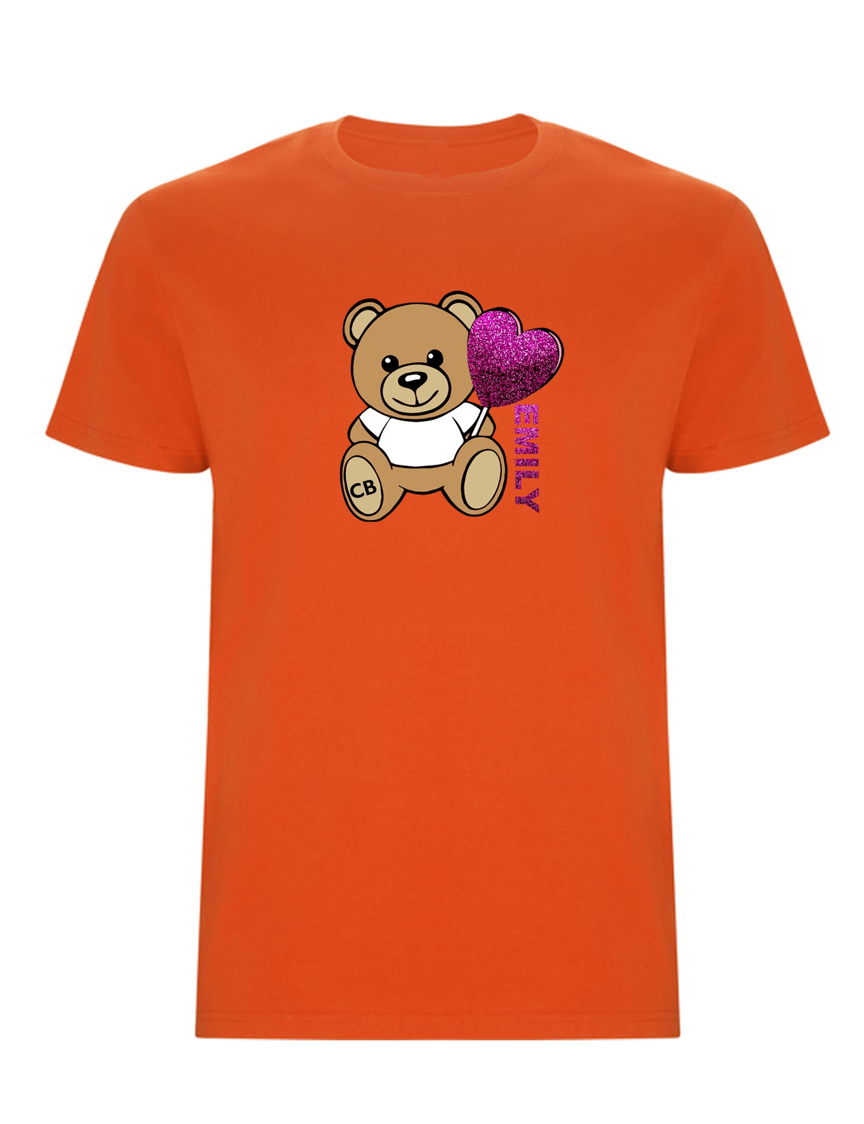 Custom Kids Bear T-Shirt Orange