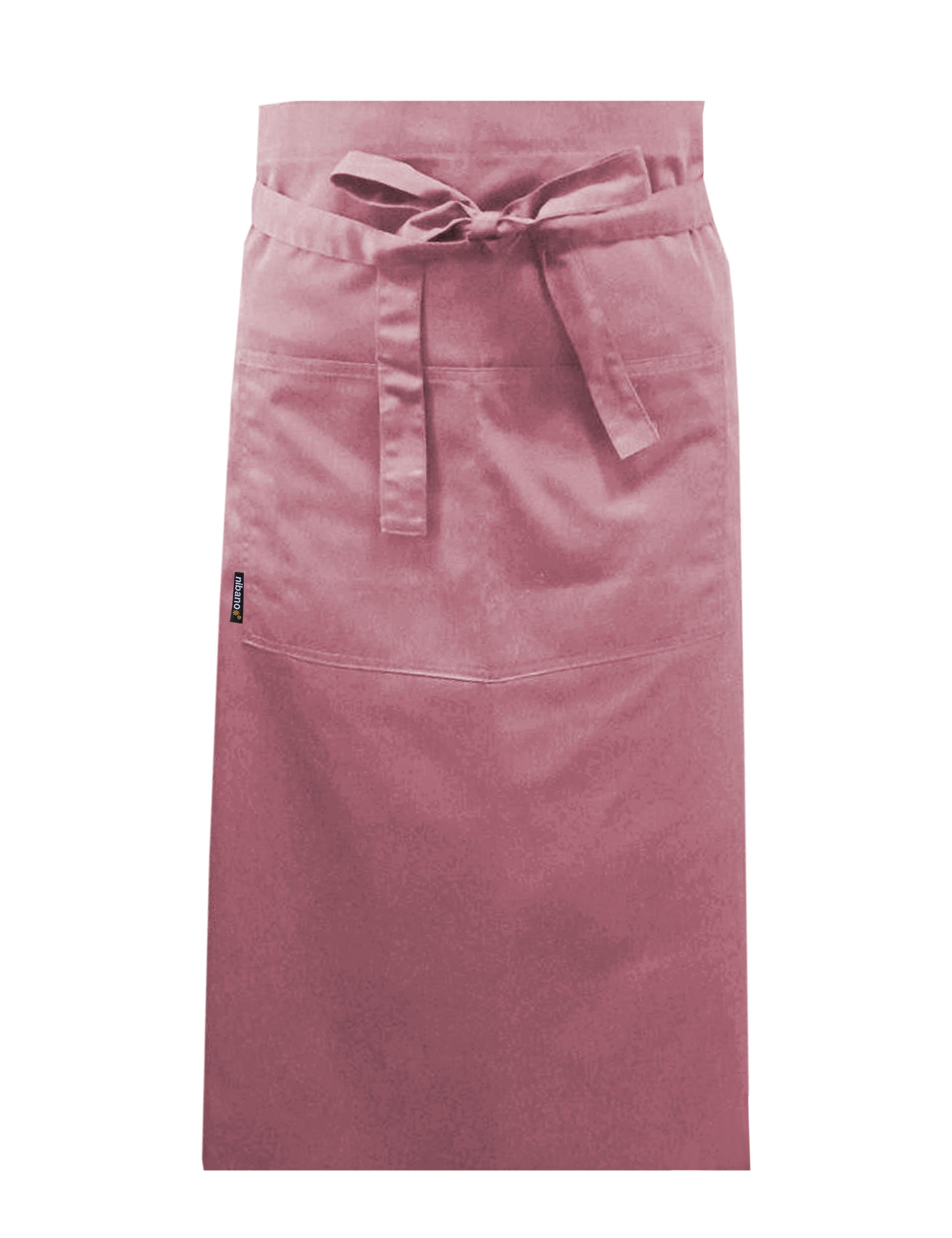Nibano Long Waist Apron with pockets Rose Gold