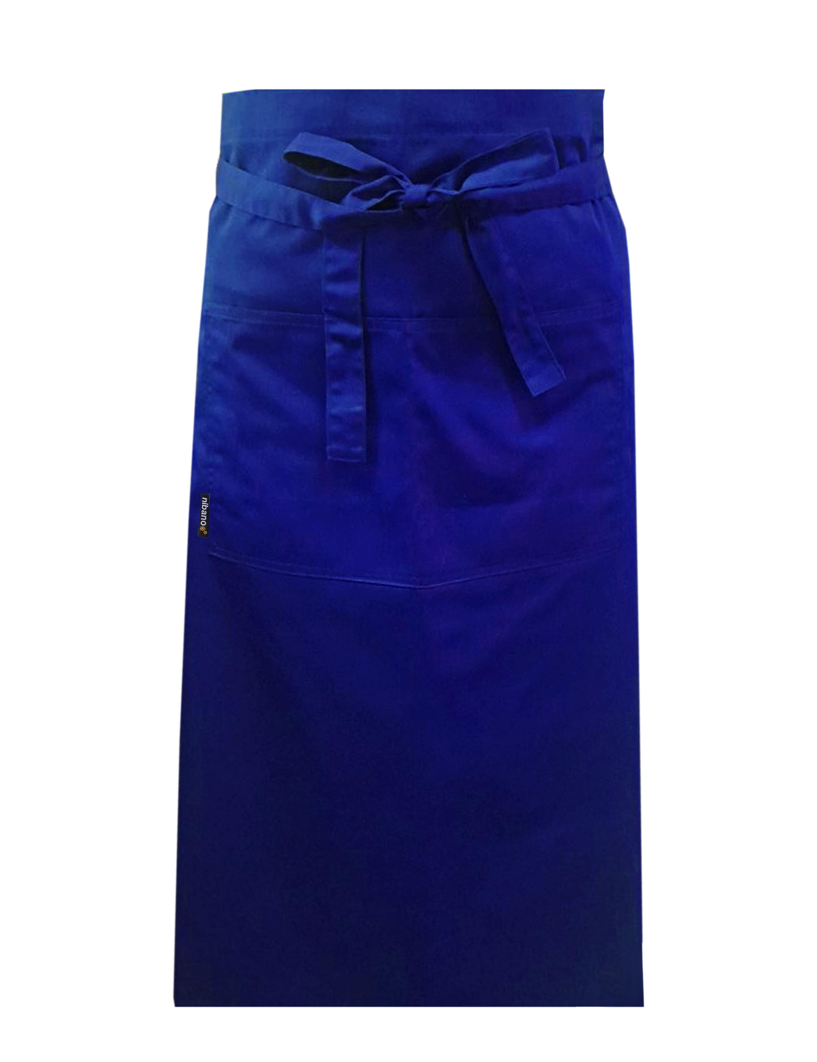 Nibano Long Waist Apron with pockets Royal Blue