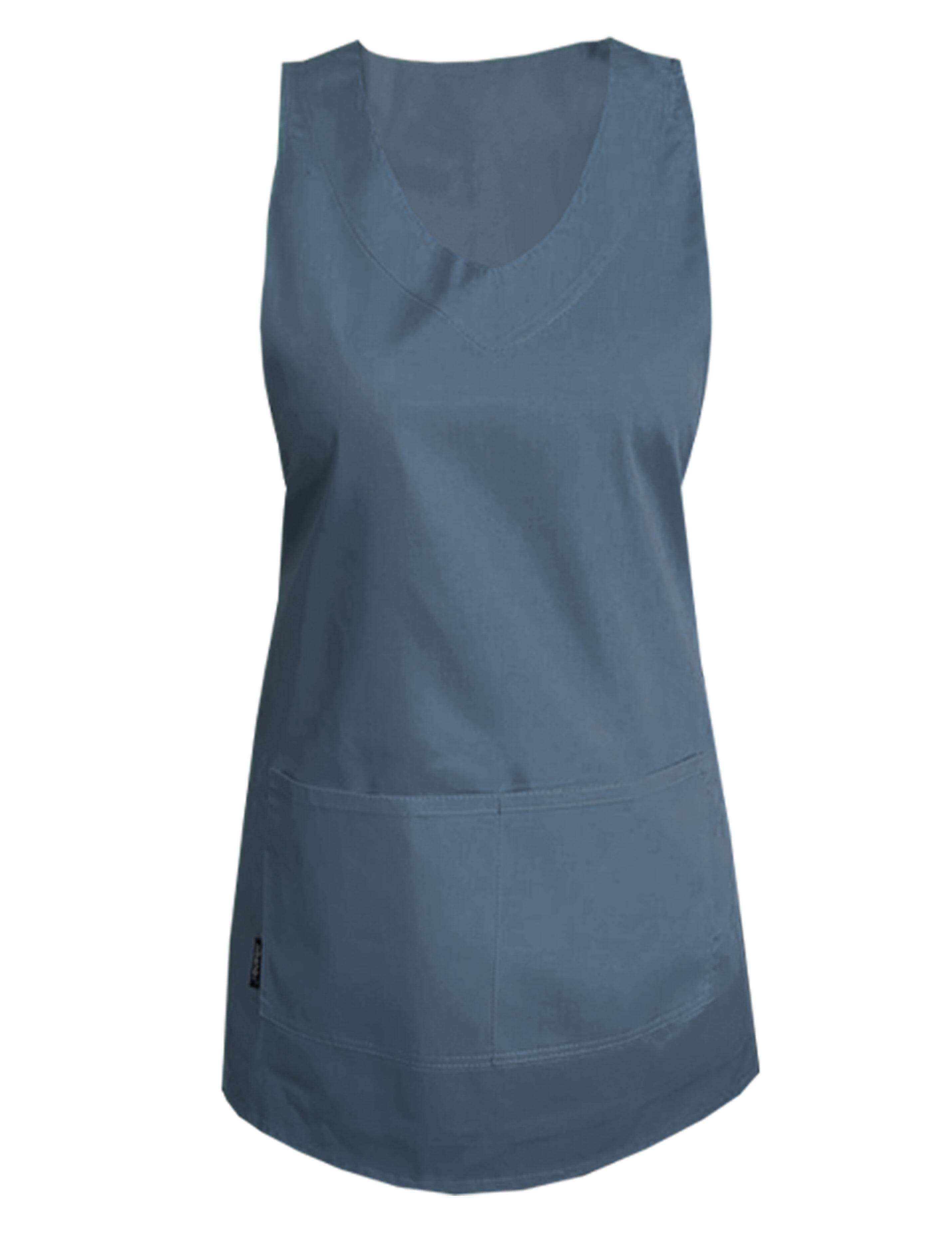 Nibano salon apron steel blue waterproof wrap around