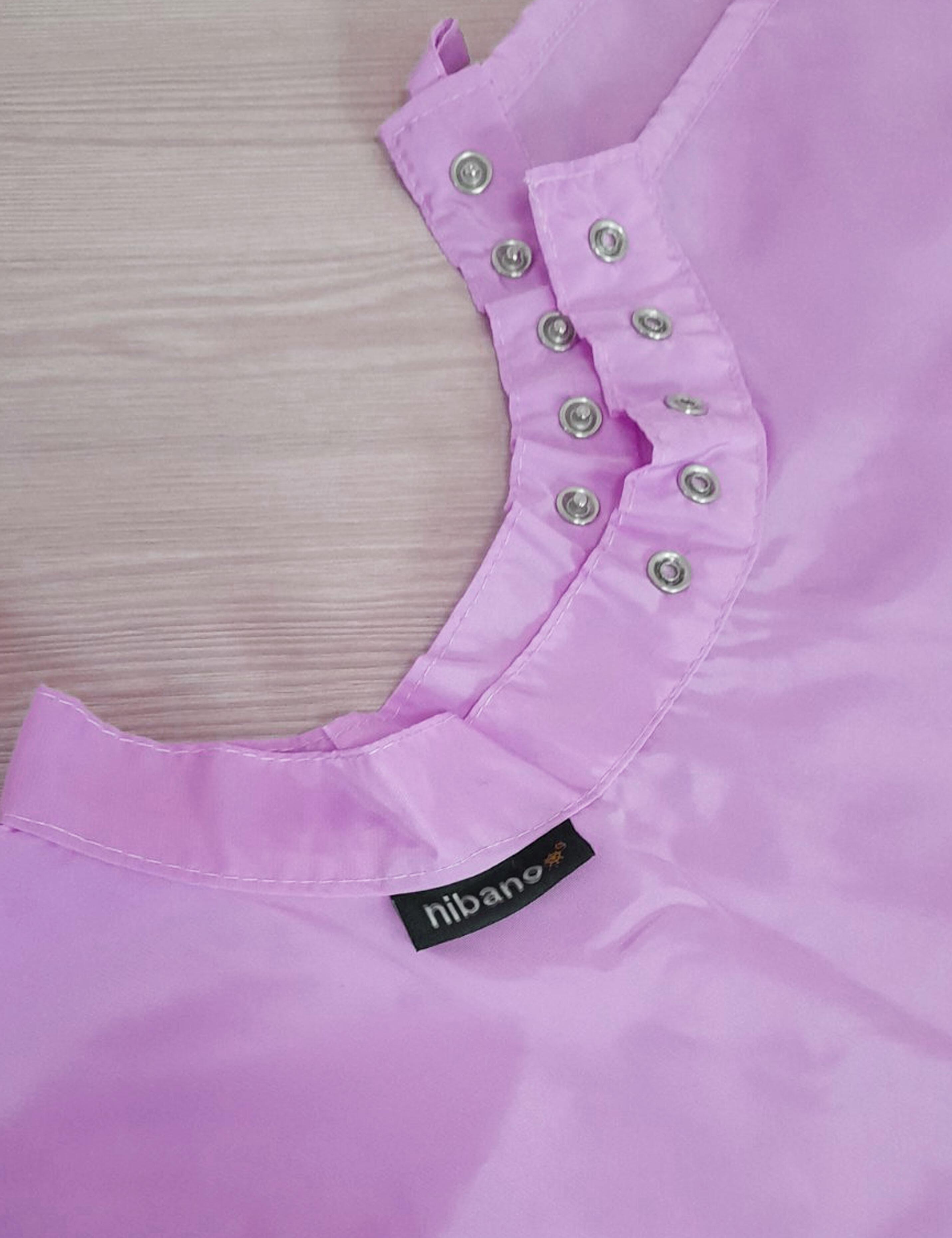 Hairdressing gown with poppers closing pink