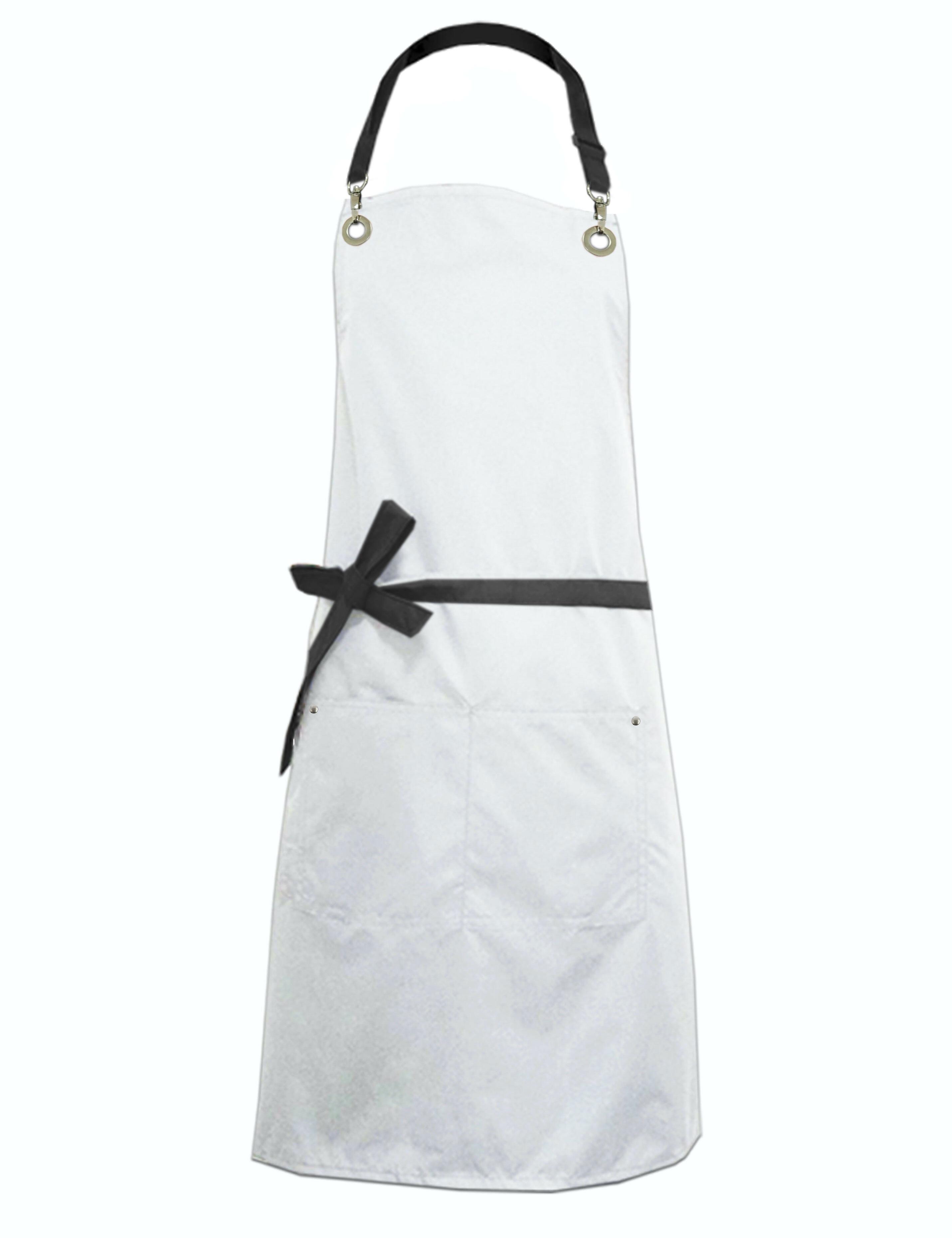 Nibano waterproof bi-colour luxury hairdressing and grooming apron white