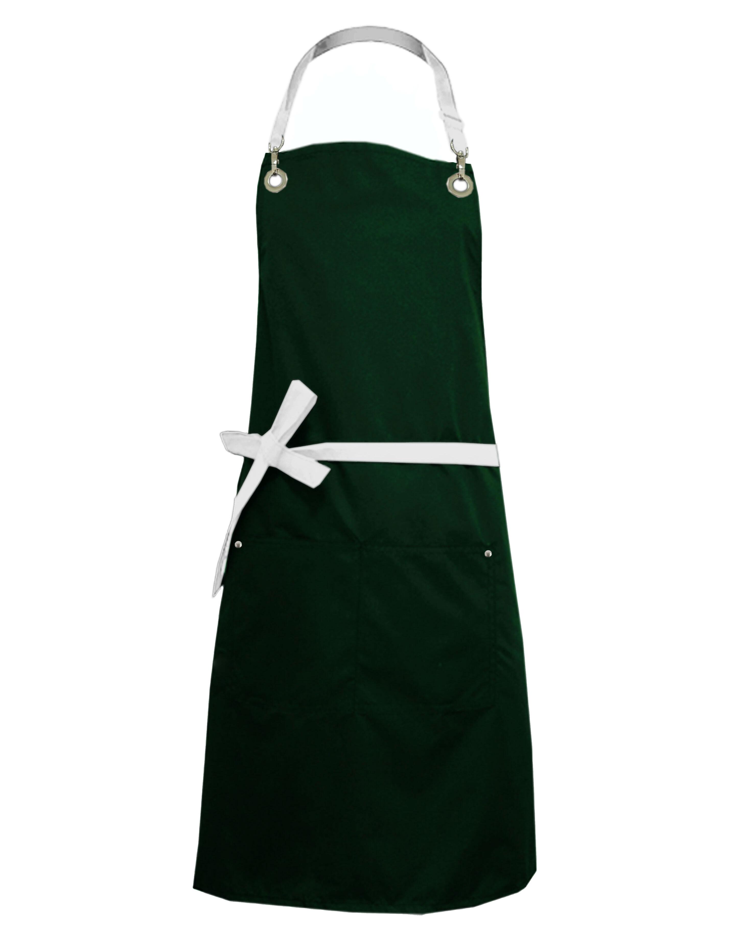 Nibano waterproof bi-colour luxury hairdressing and grooming apron bottle green