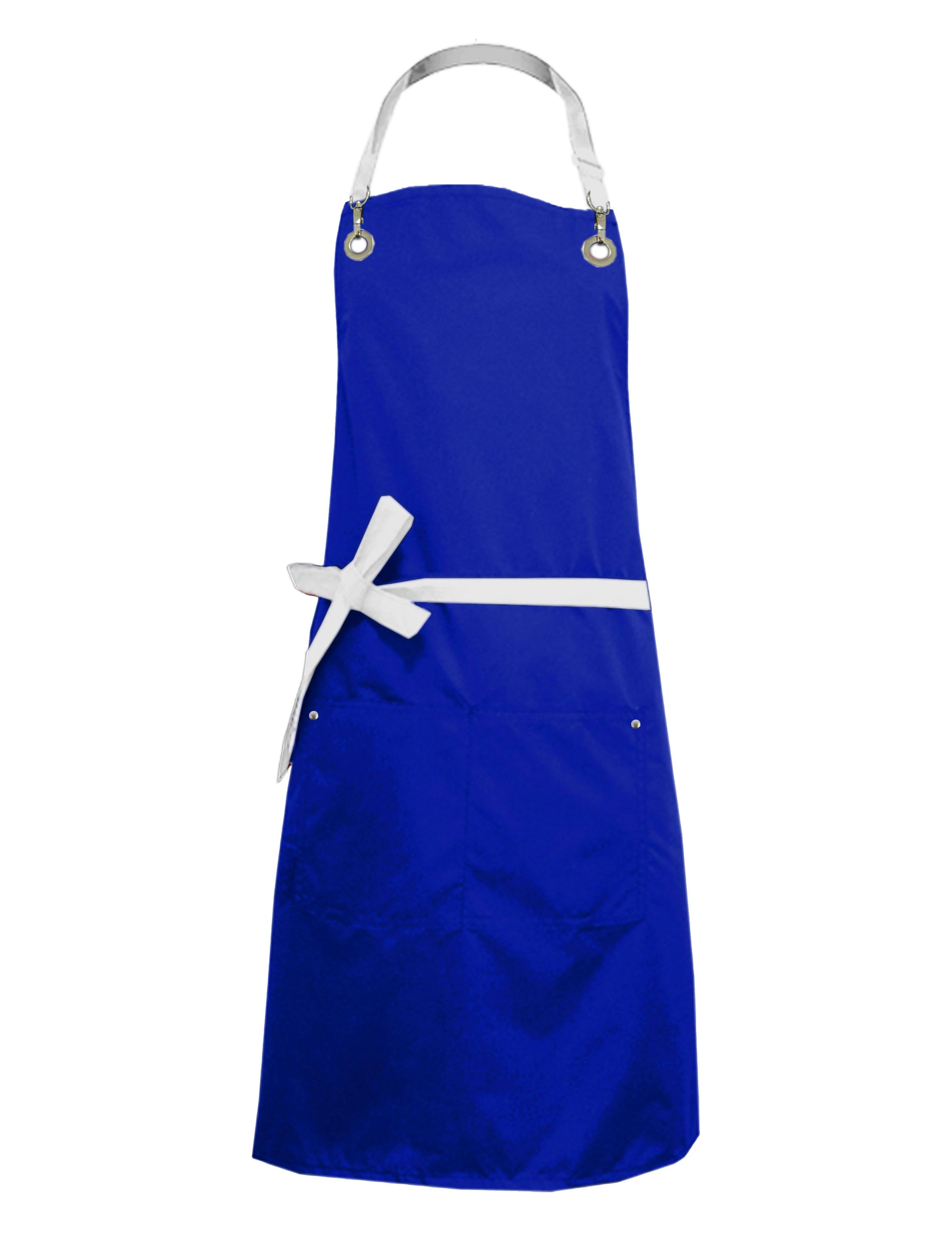 Nibano waterproof bi-colour luxury hairdressing and grooming apron royal blue