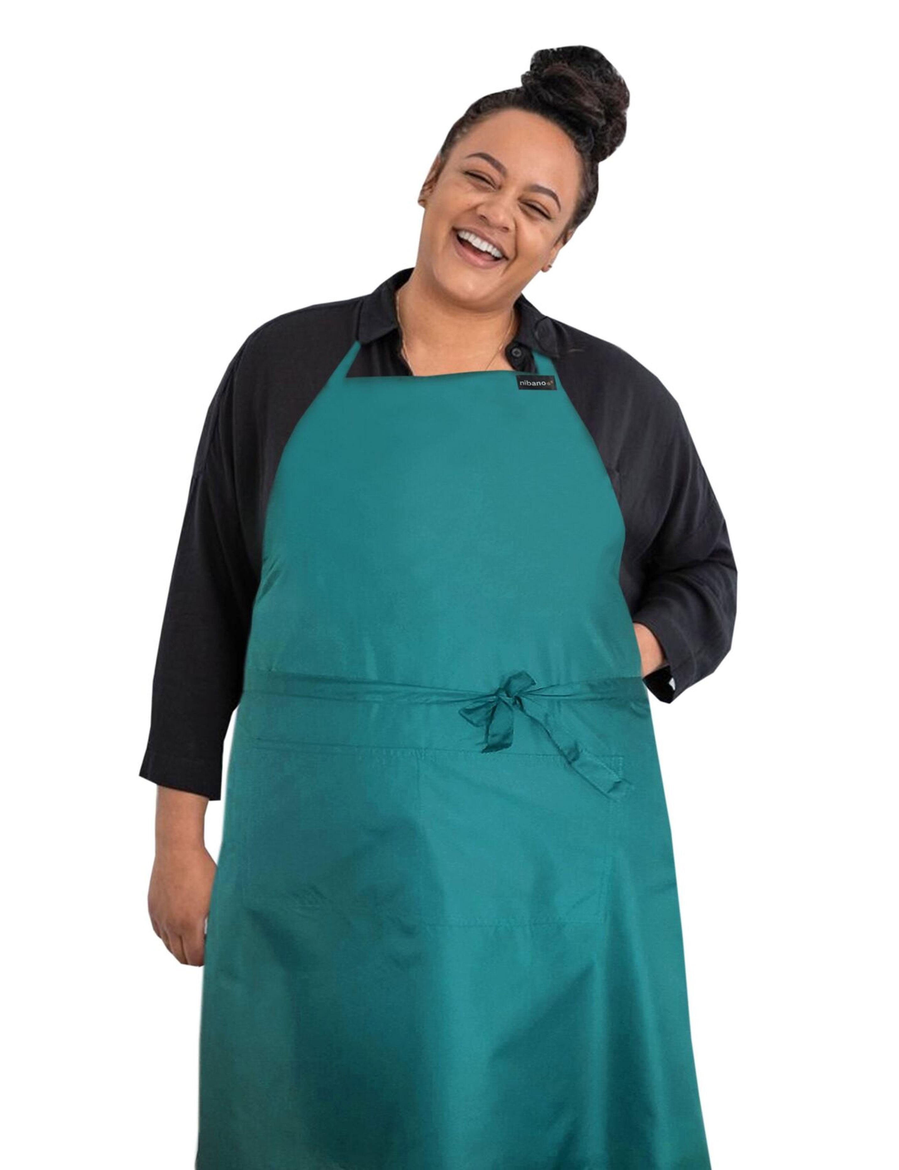 Personalised embroidered teal waterproof barber and salon apron