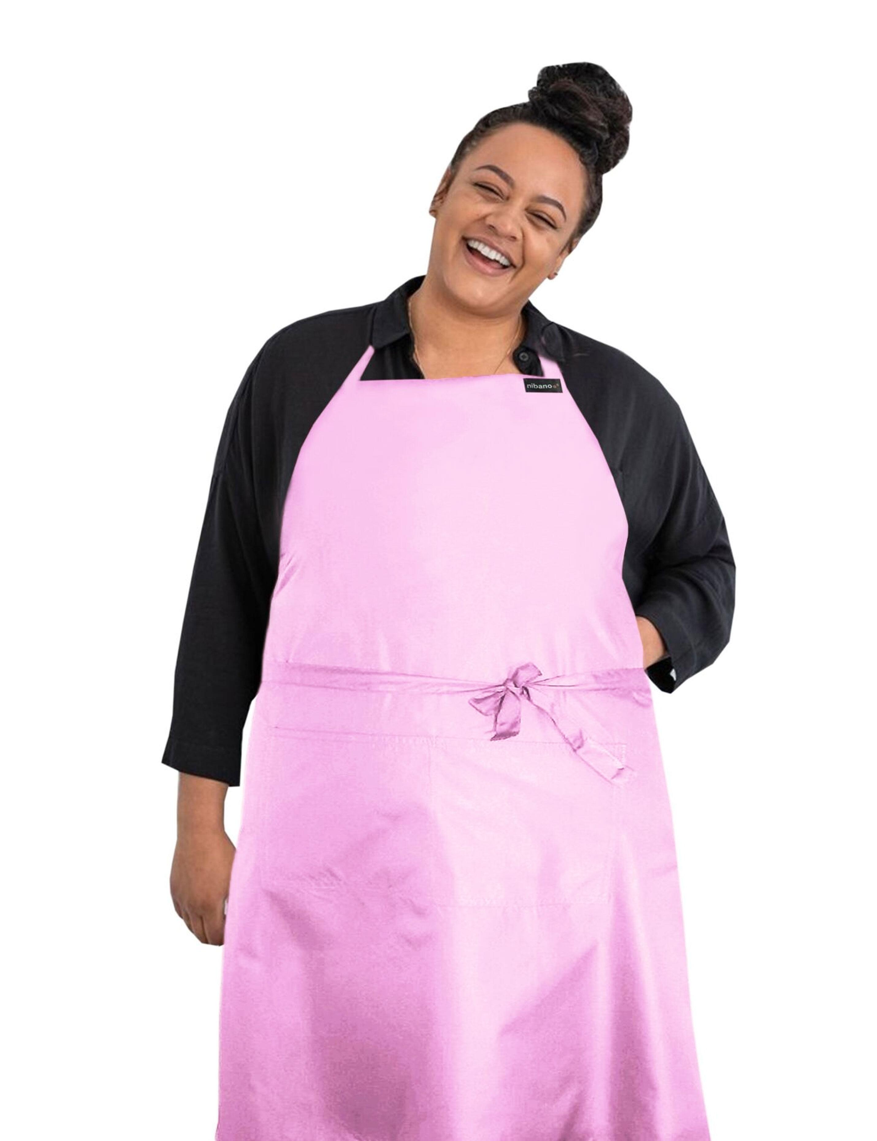 Personalised embroidered pink waterproof barber and salon apron