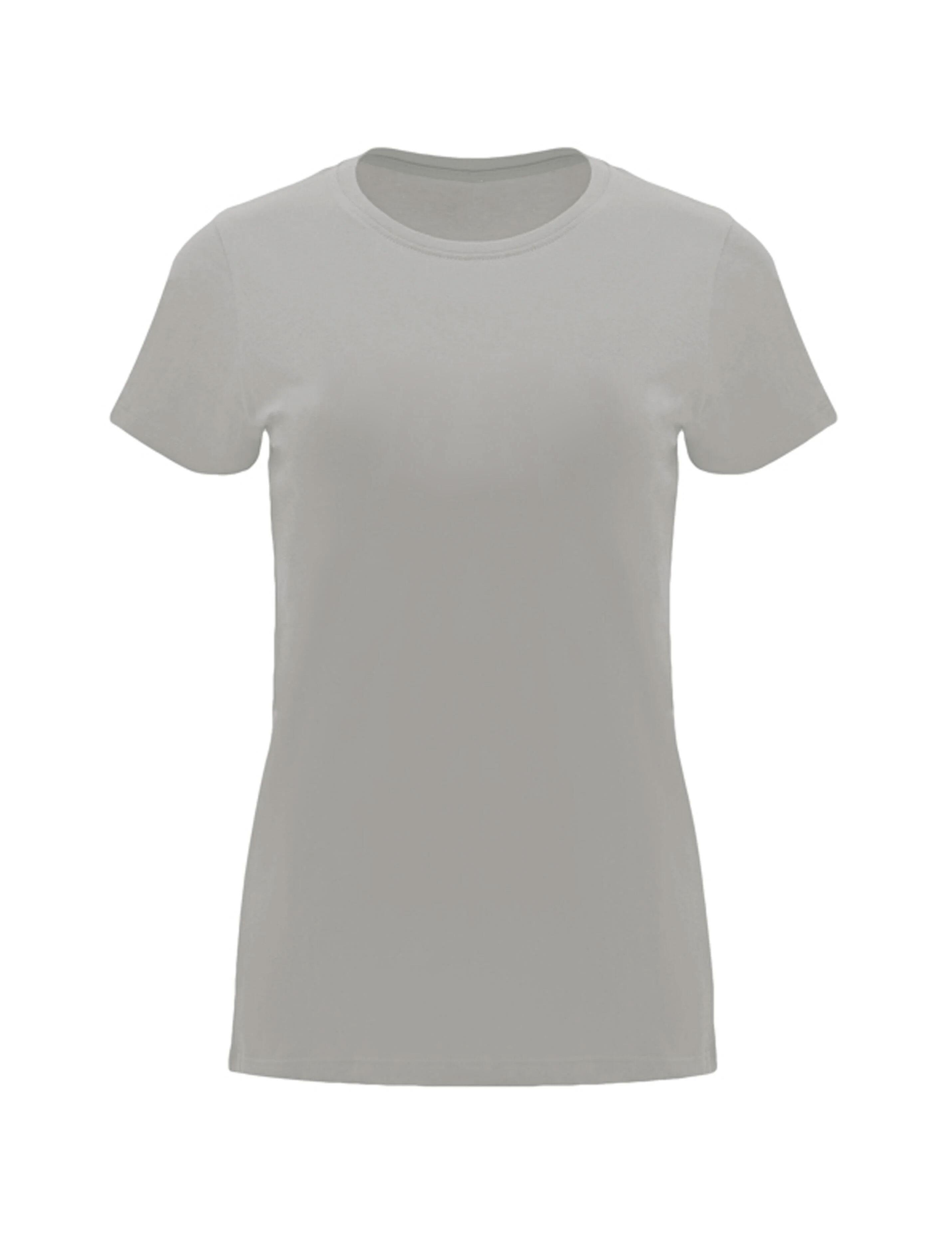 Plain light grey women's T-shirt heavyweight cotton
